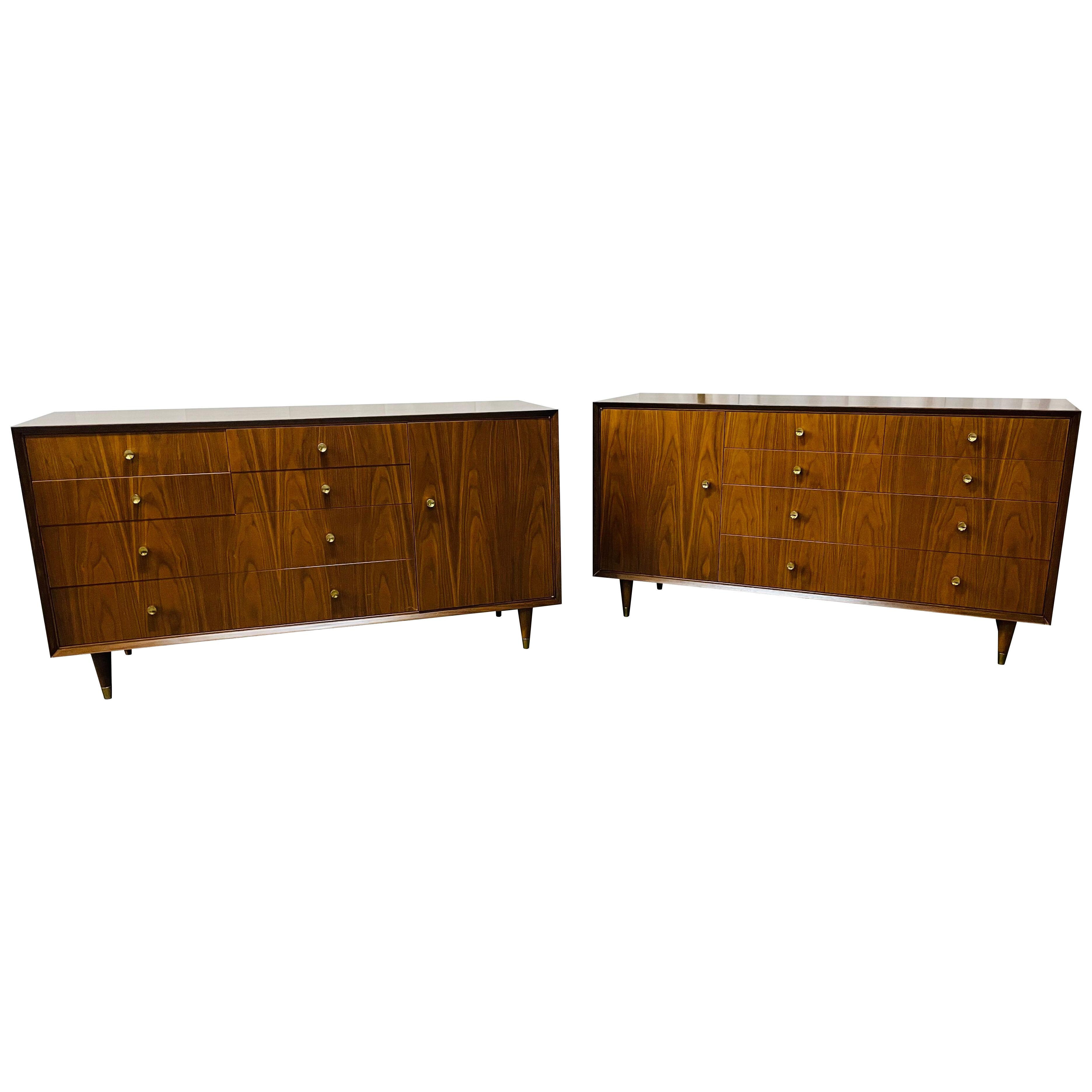 Pair of Mid Century Modern Chests, Dressers Bedside Stands, Opposing, Refinished