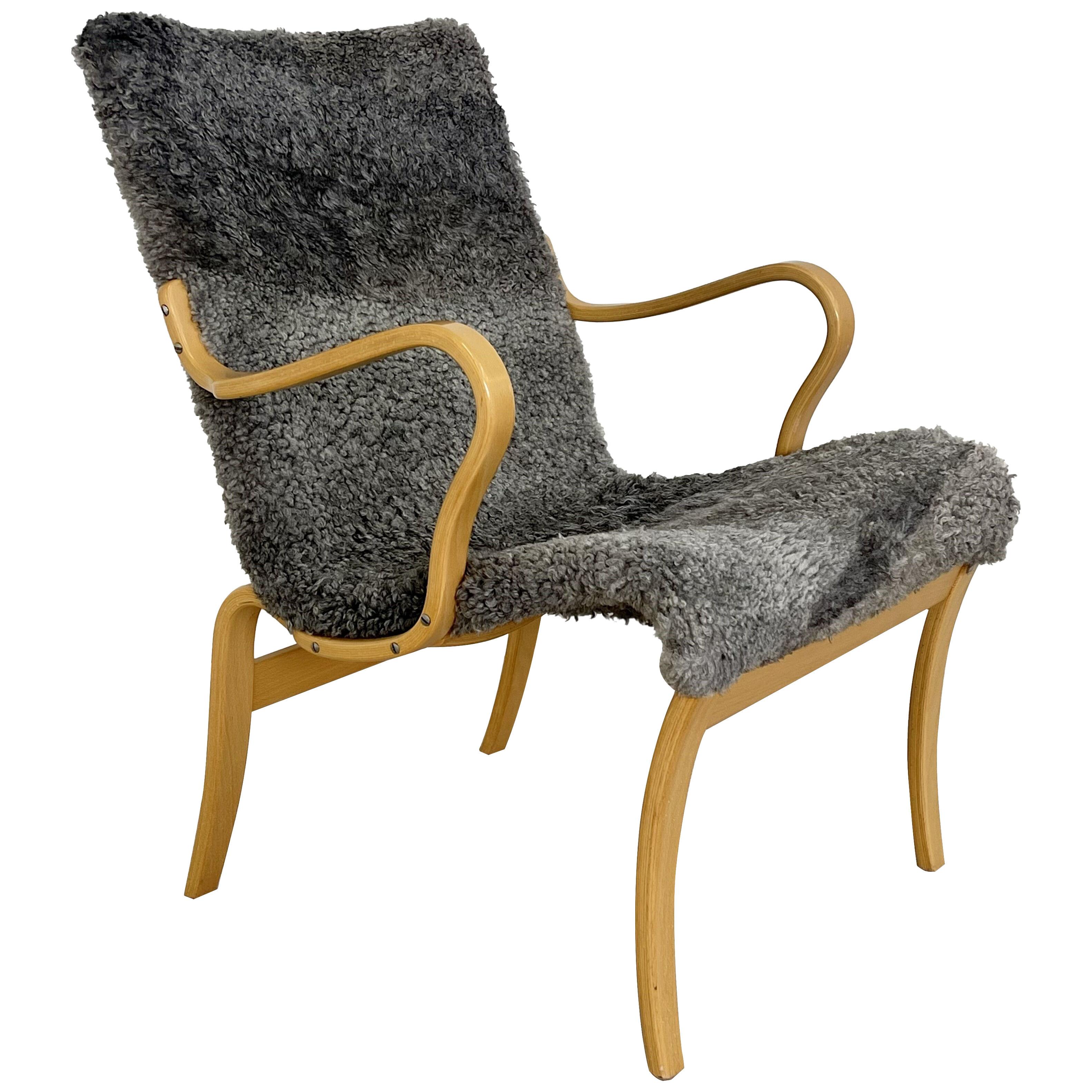 Mid-Century Modern 'Mina' Lounge / Arm Chair, Bruno Mathsson, Sweden, 1950s