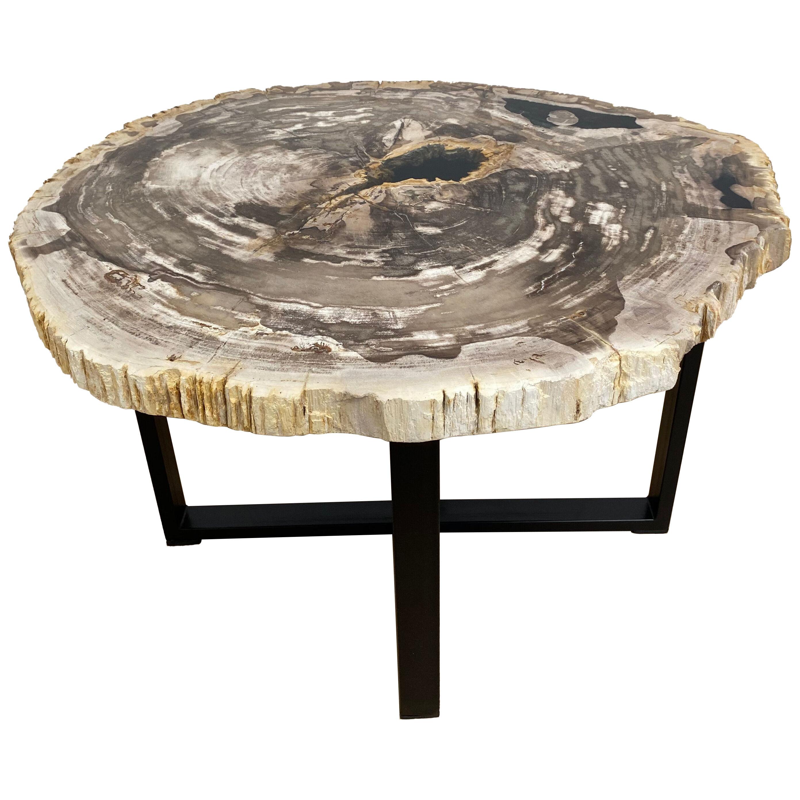 Vintage Wooden Petrified Table
