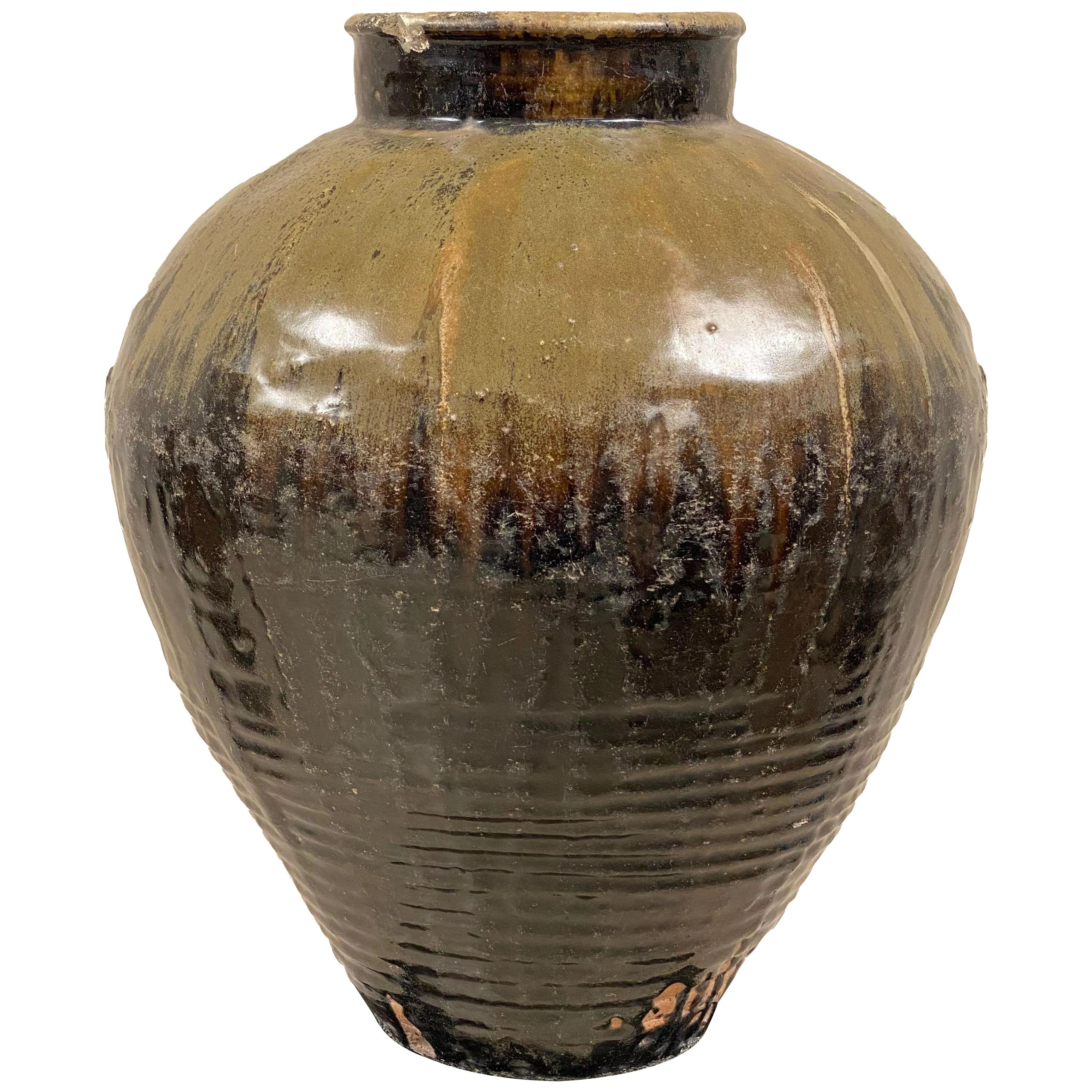 Antique Chinese Glazed Terracotta Vase