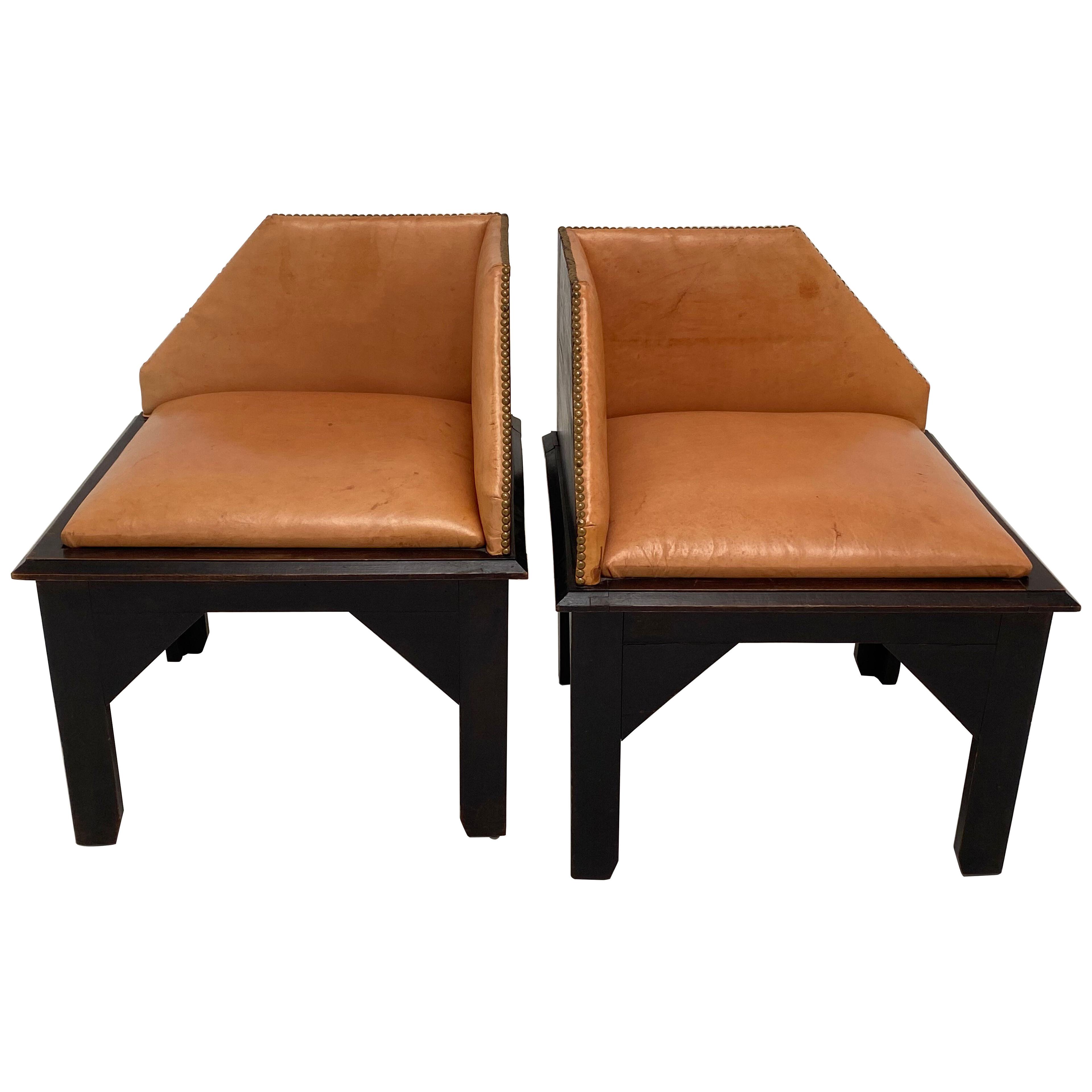 Pair of Art Deco Style Corner Chairs