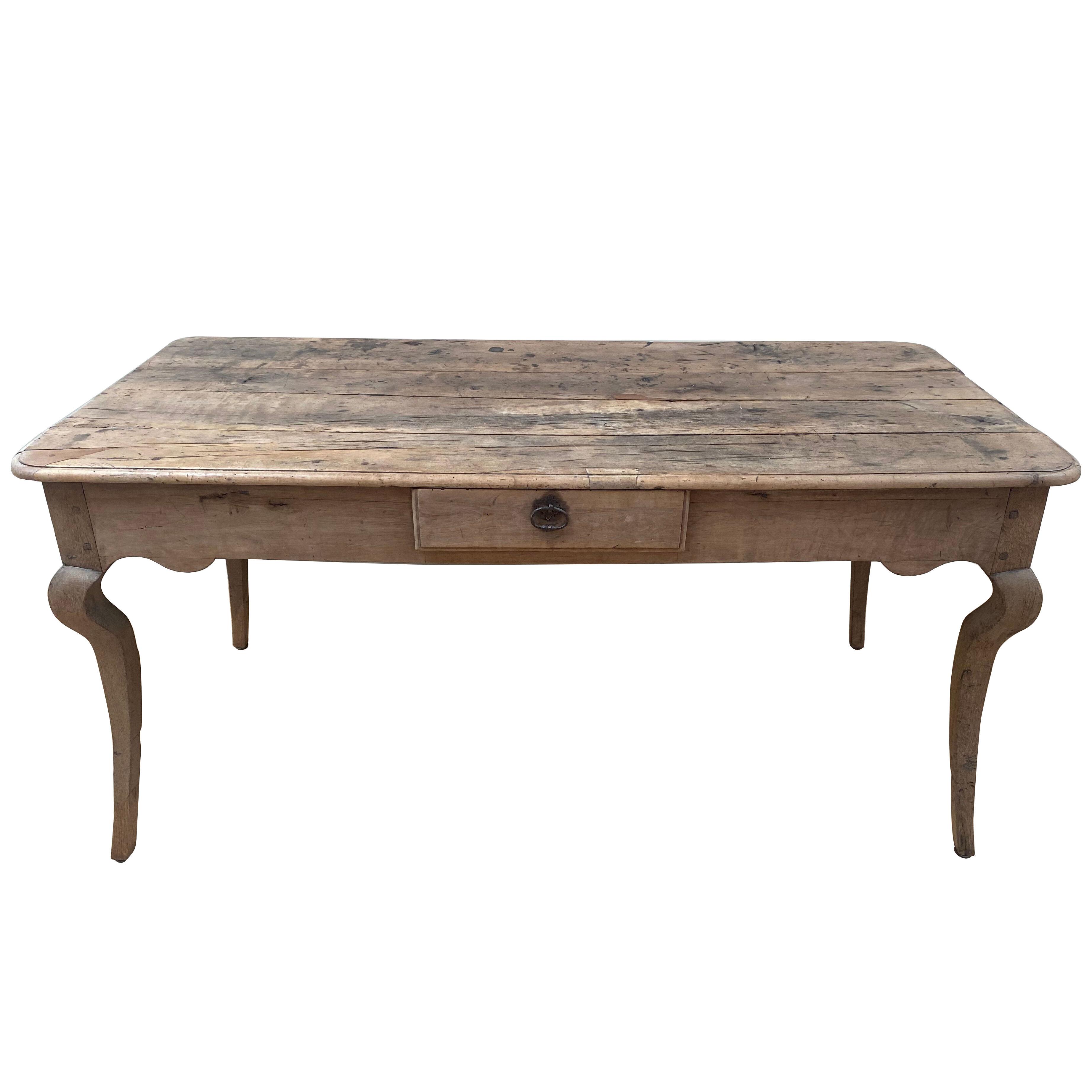 Rustic,Antique Oak French Bleached Table