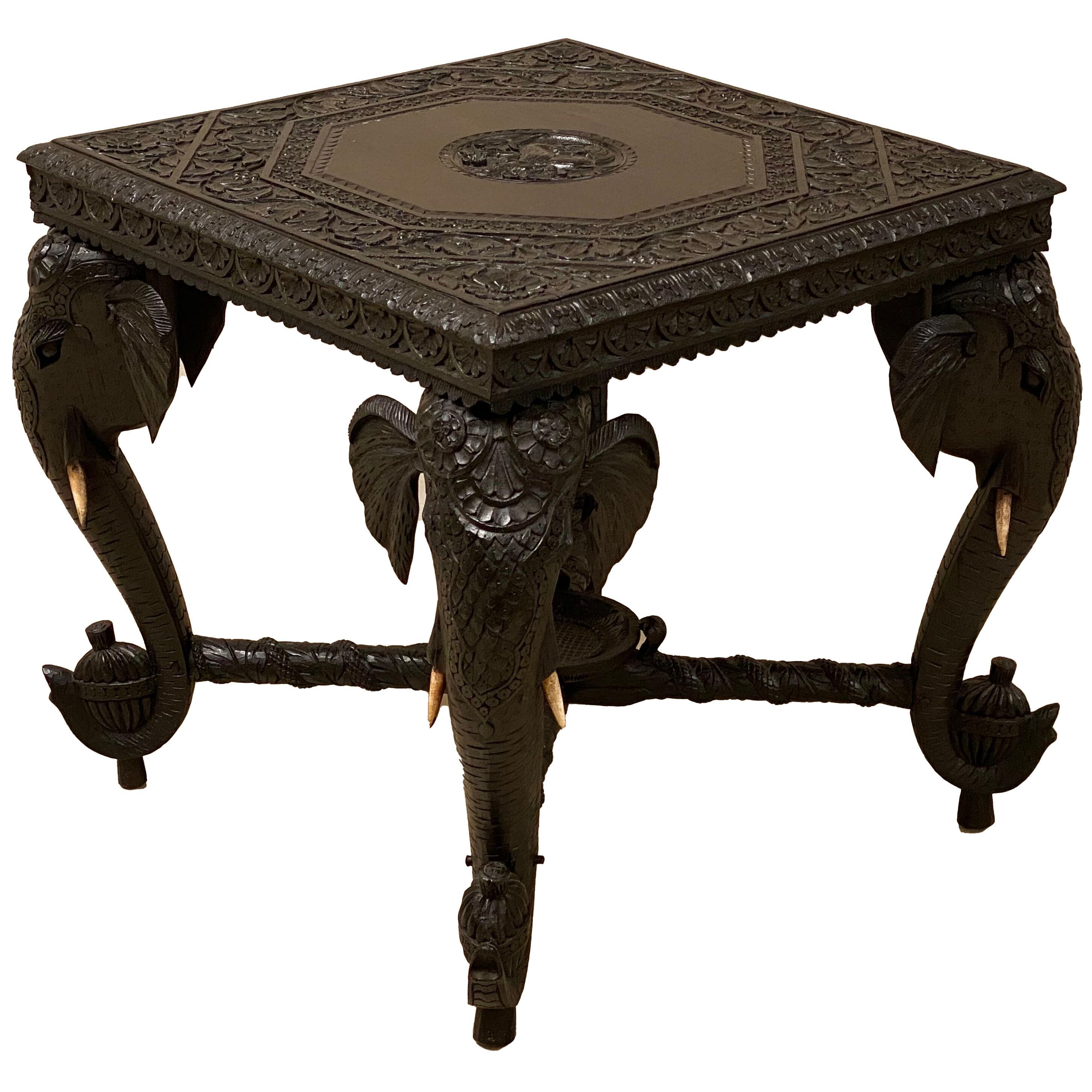 Antique Dark Wood Oriental Centre Table, 1960