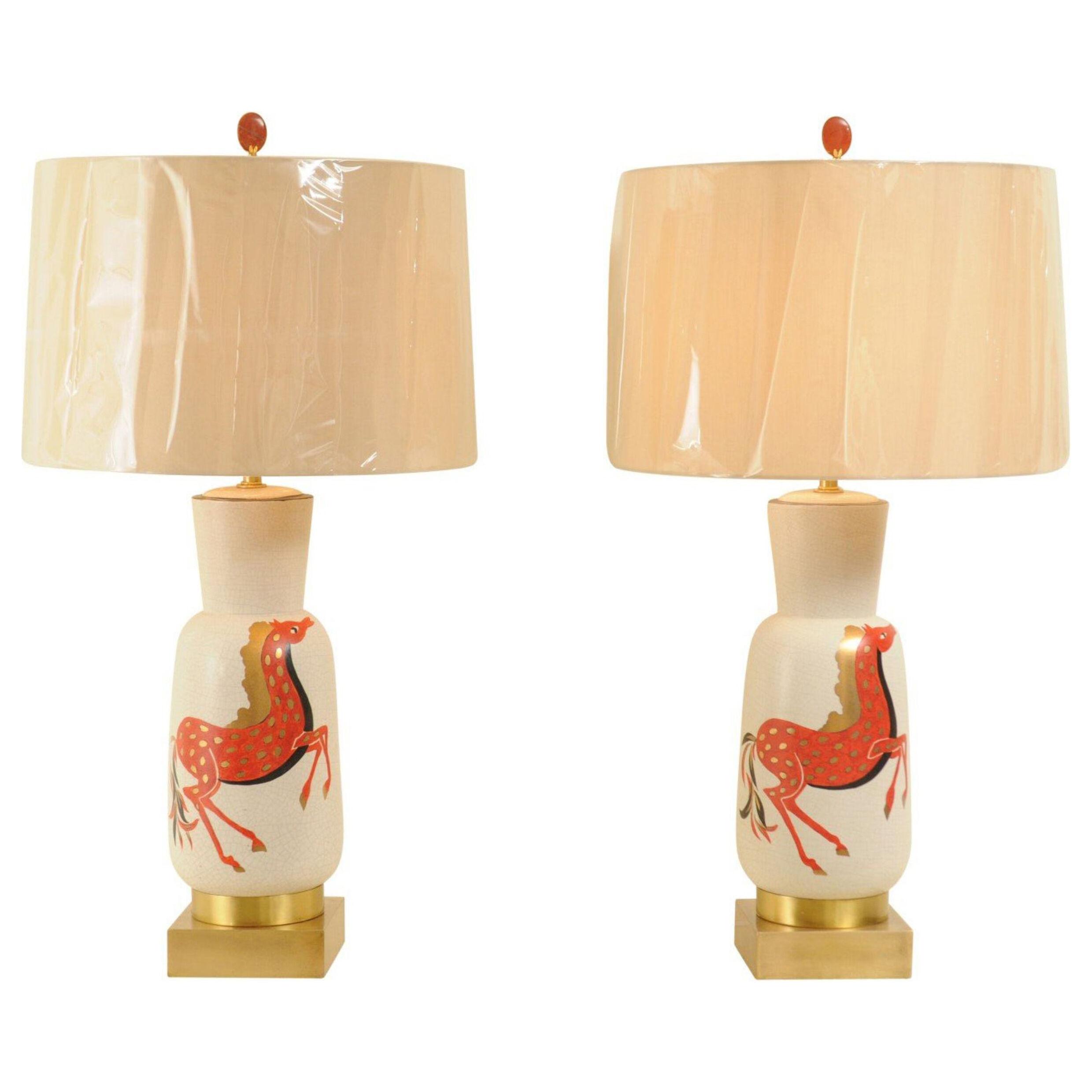 Spectacular Pair of Marbro Lamps by Ugo Zaccagnini, Italy, circa 1955