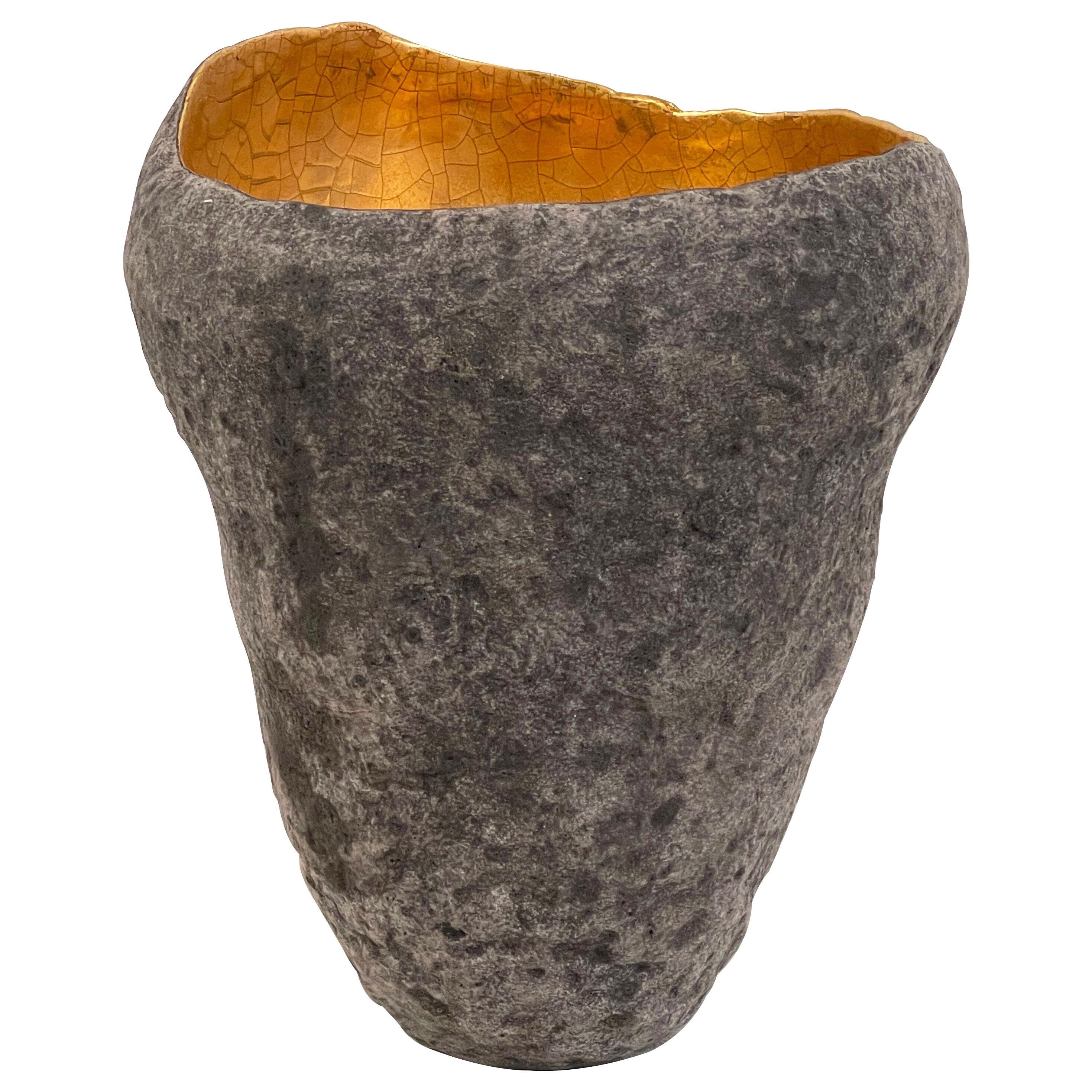 Ceramic Vase with Gold