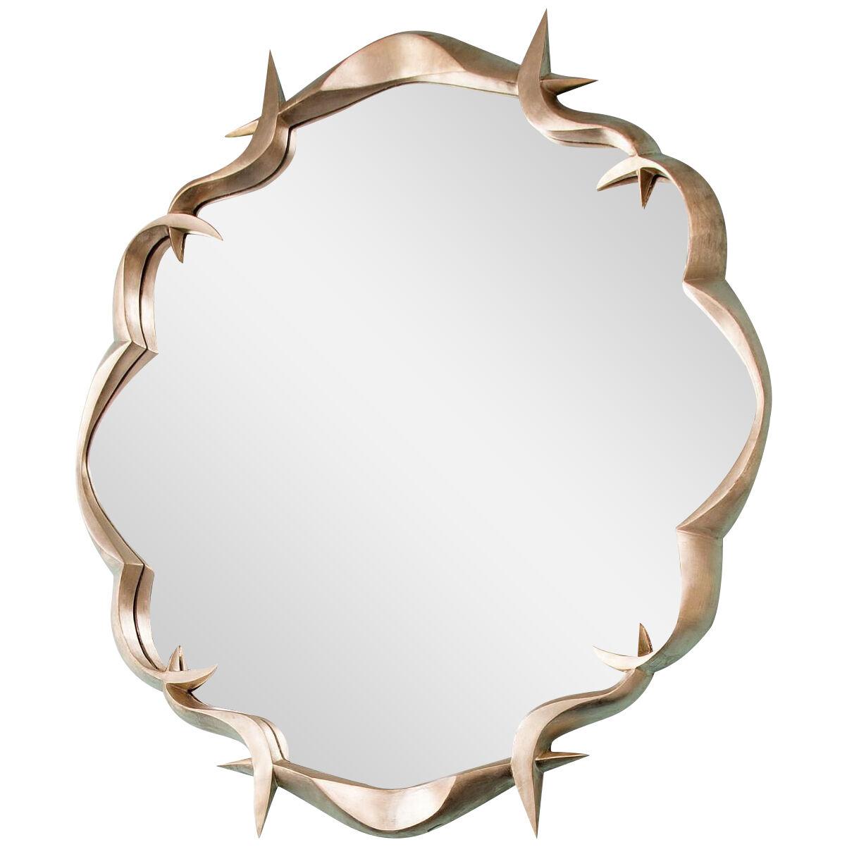Gold leafed Round Mirror