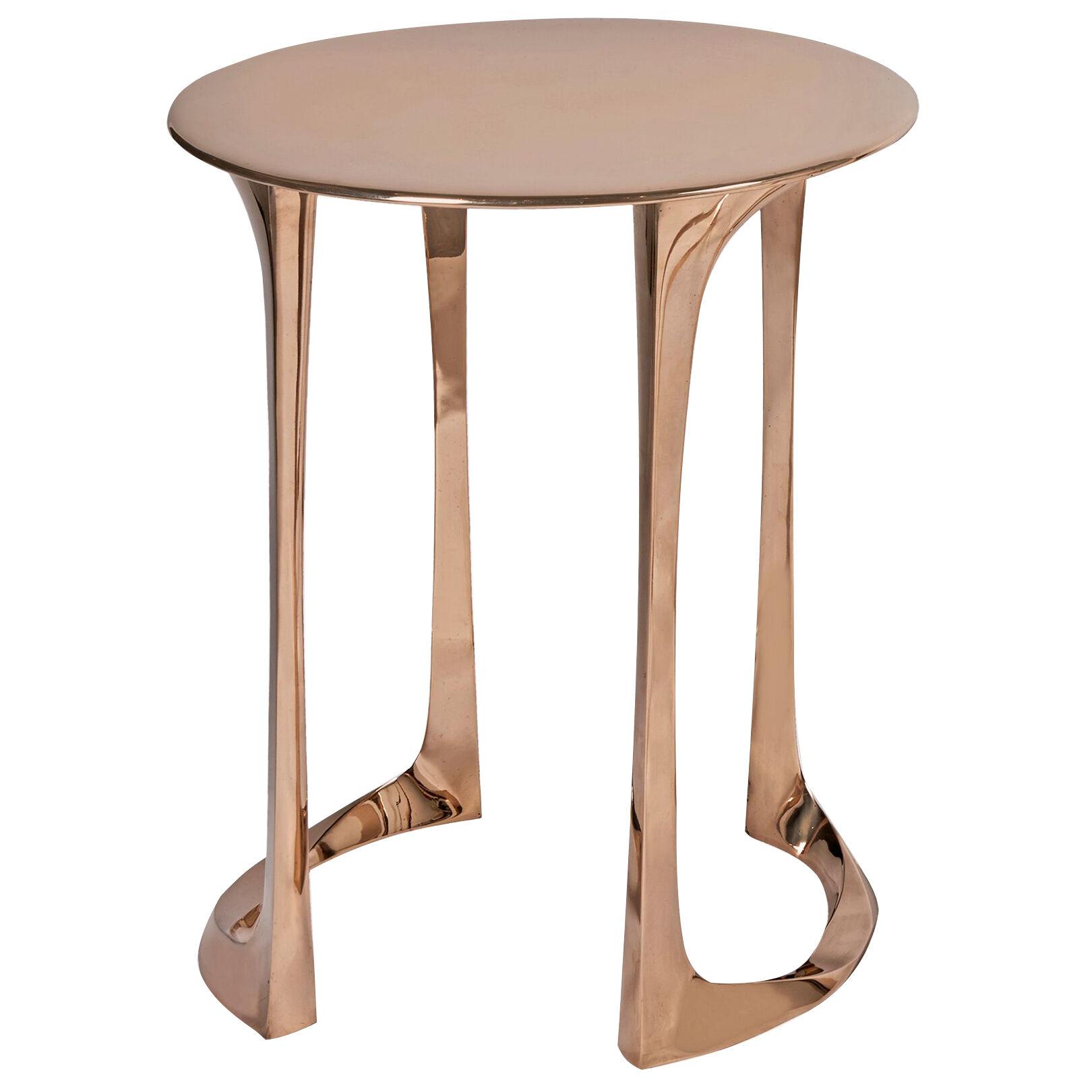 Side table  Gueridon in polished bronze