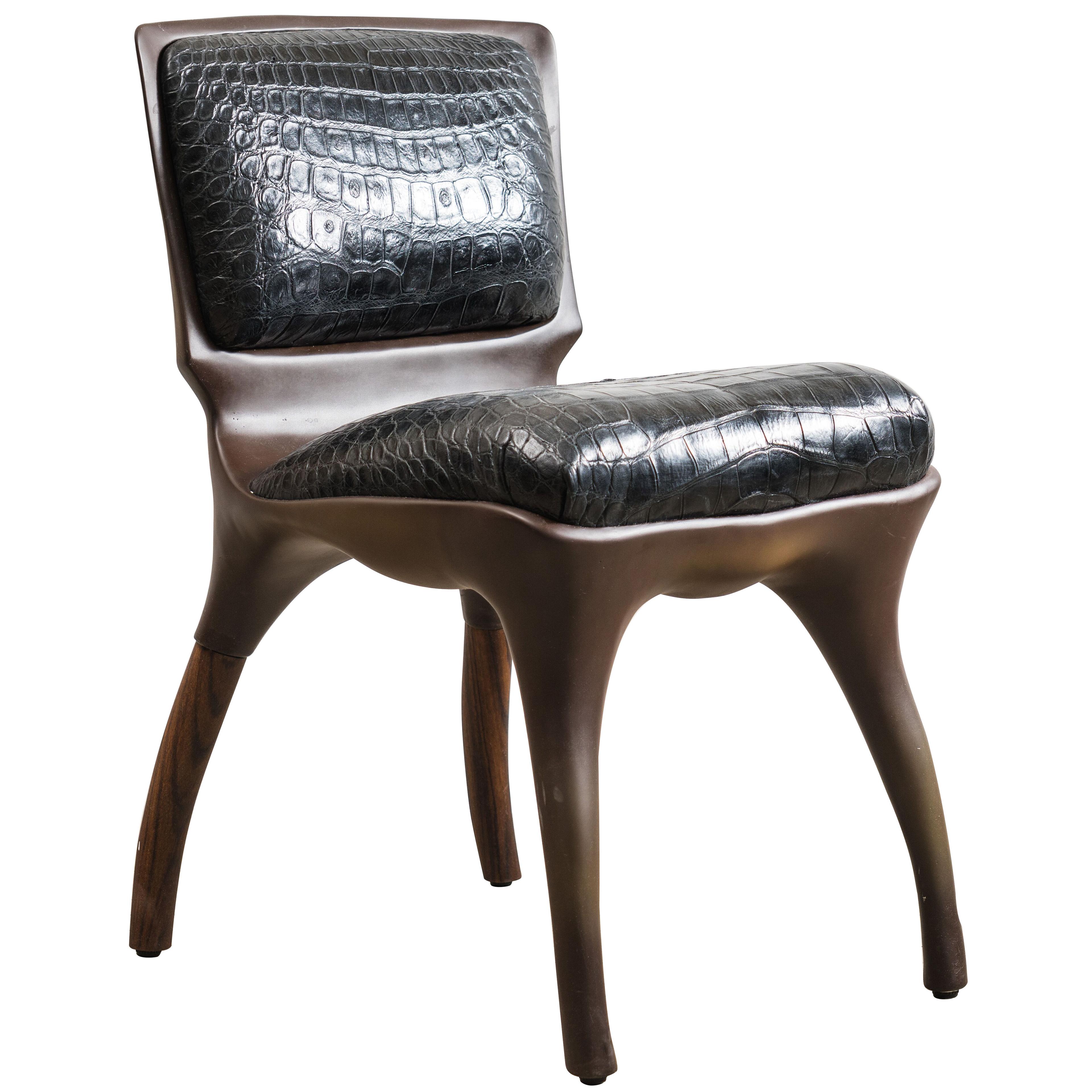Tusk Low Chair in Aluminum with Faux Bronze Finish