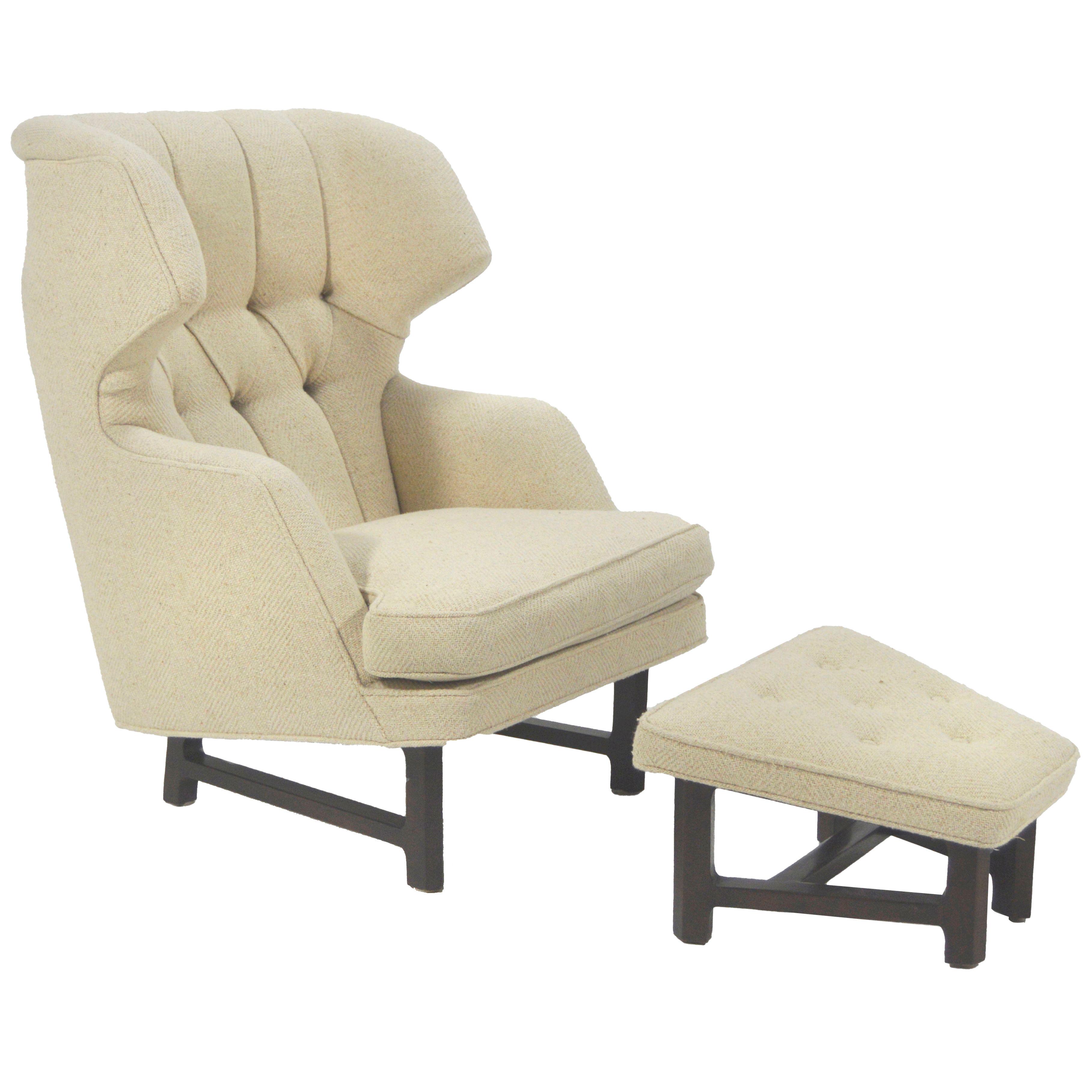 Edward Wormley Model 5761 Janus Wingback Chair and Ottoman