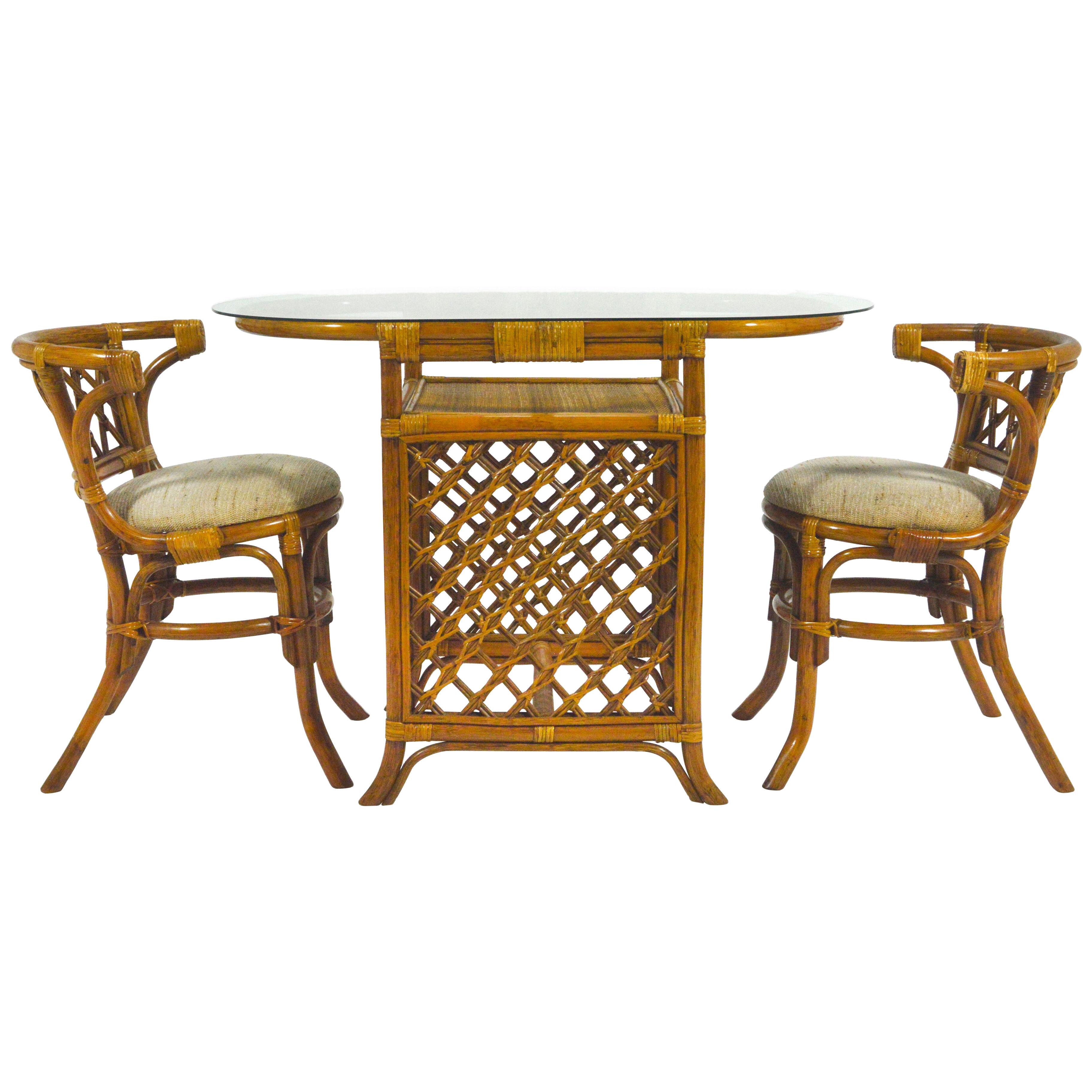 Rattan & Cane Table and Chair Set