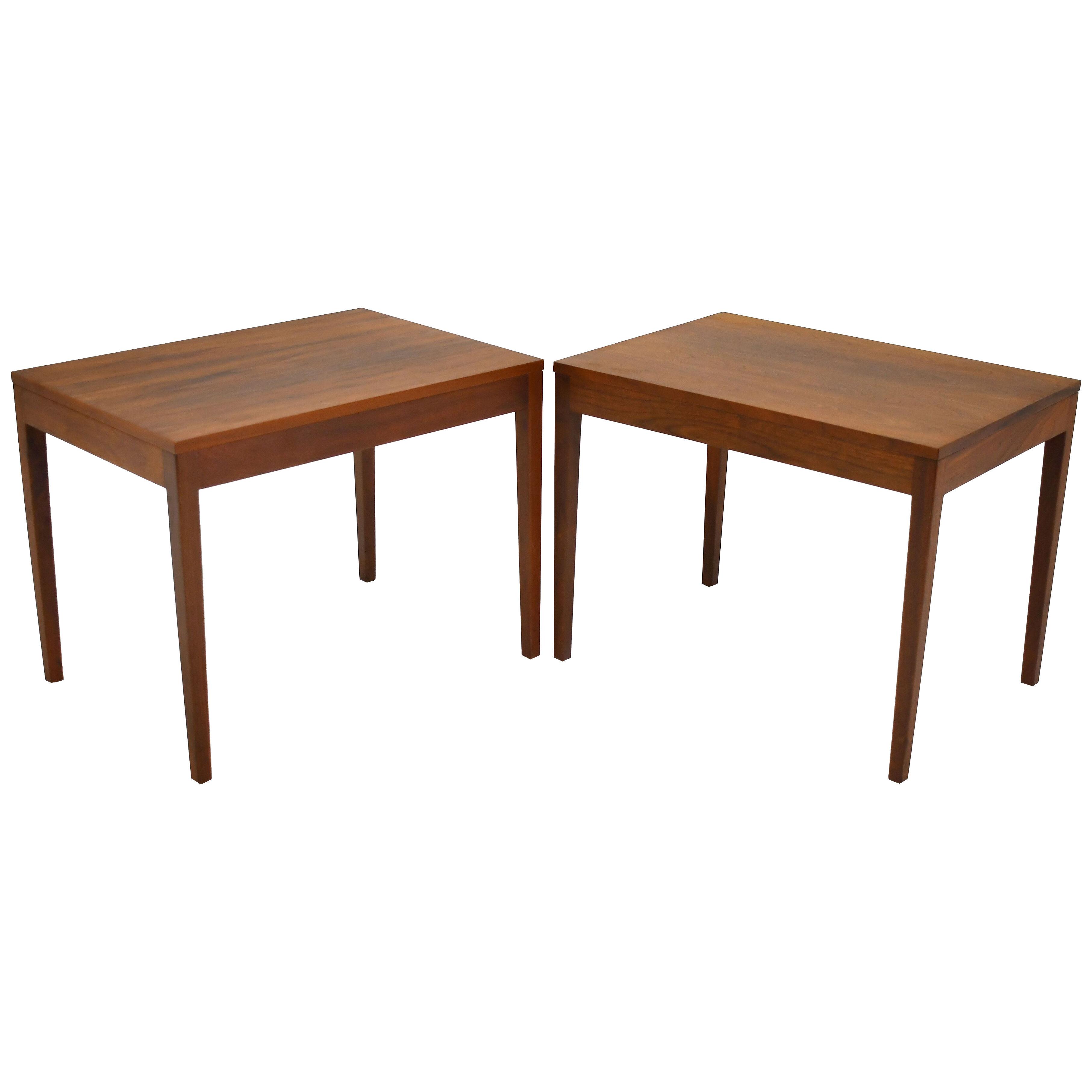 Pair of George Nelson Walnut Side Tables by Herman Miller