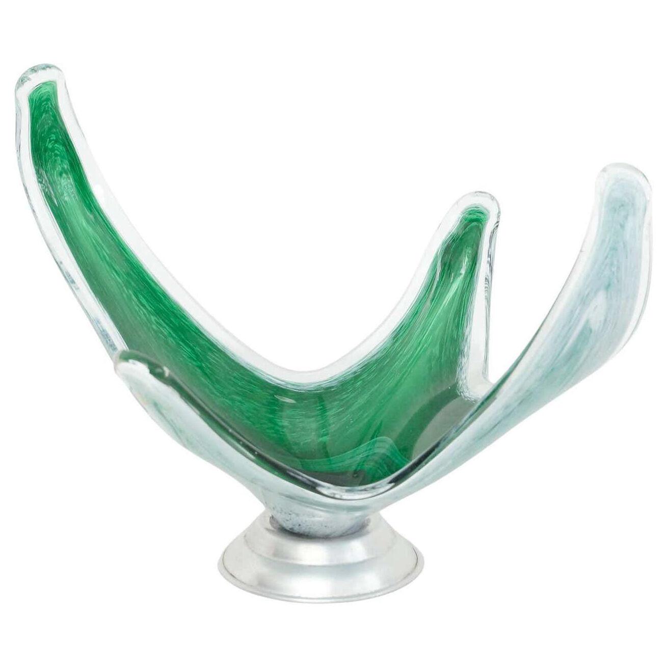 Green Murano Glass Vase, circa 1970