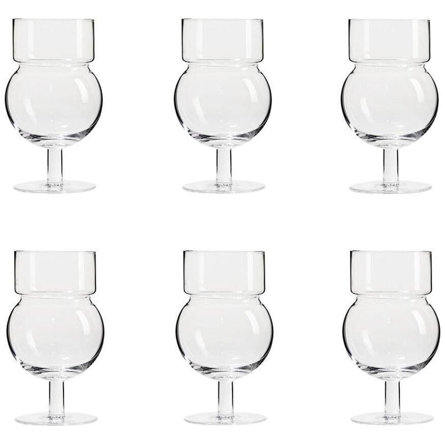 Set of Six Joe Colombo 'Sferico' Glass Tableware by Karakter