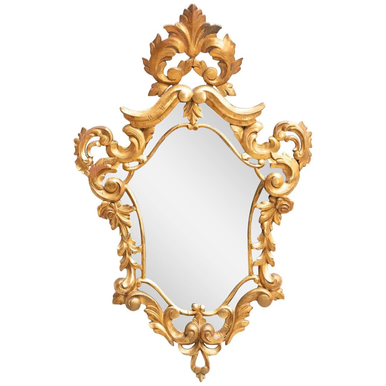 19th Century Antique Gold Cornucopia Mirror