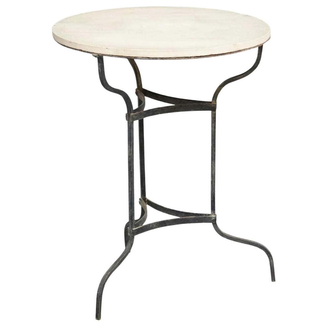 1920s Bistrot Metal and Marble French Table