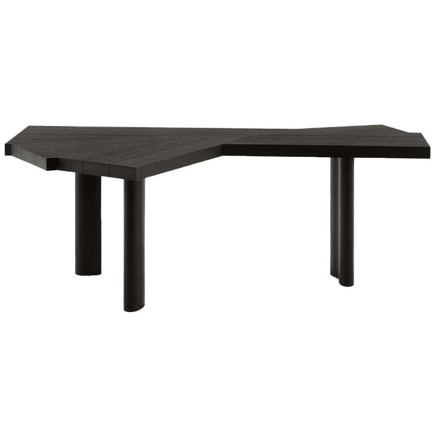 Charlotte Perriand Ventaglio Wood Stained Black Table by Cassina