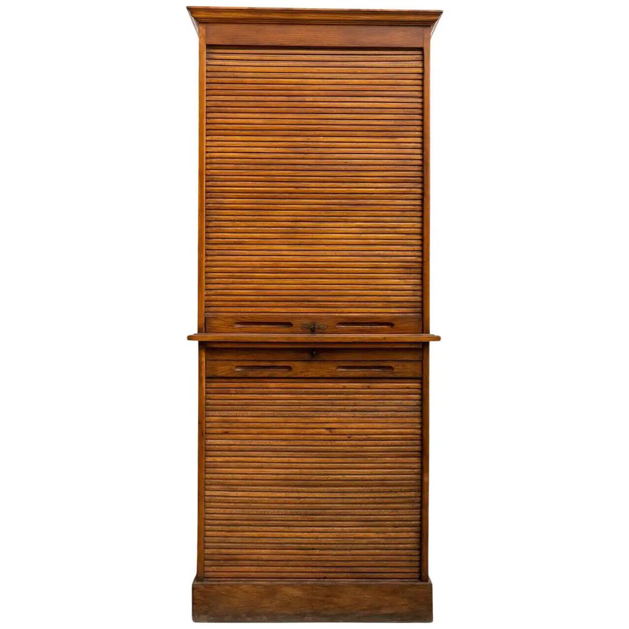 Early 20th Century Filing Cabinet with Two Louvers Doors