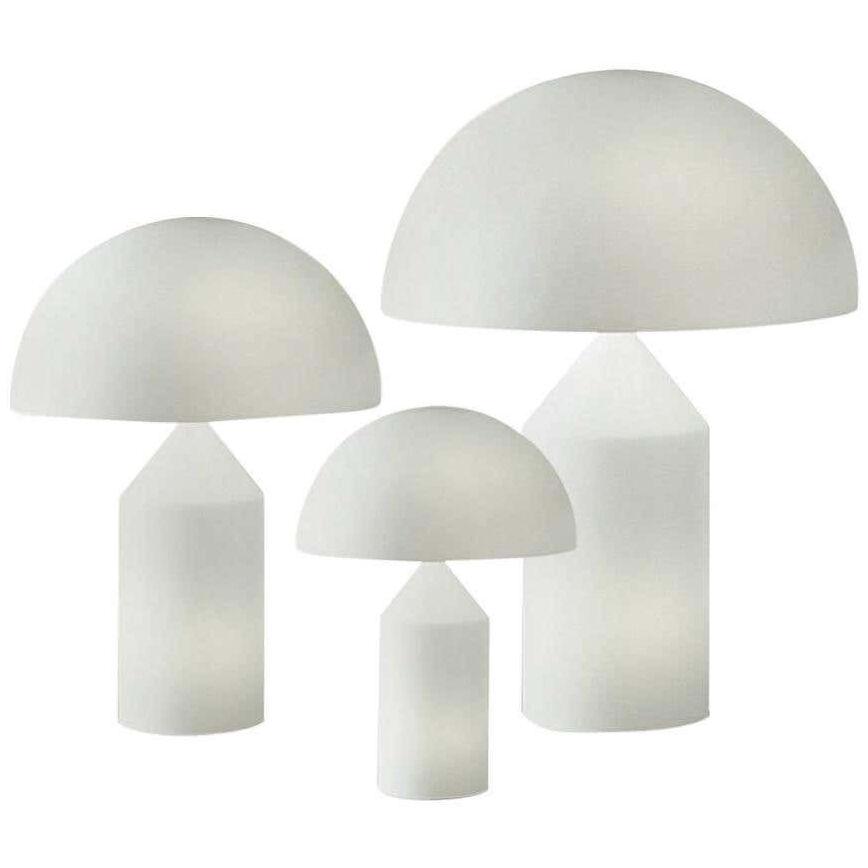 Set of 'Atollo' Large, Medium and Small Glass Table Lamp Designed by Magistretti