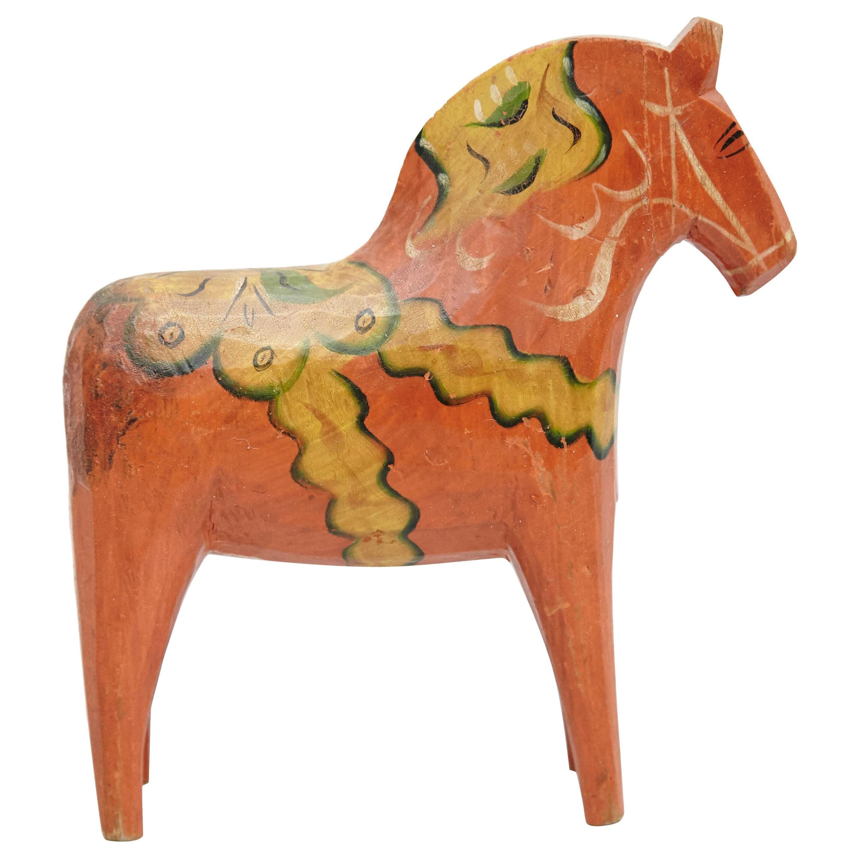 Swedish Folk Wooden Horse Toy, circa 1920