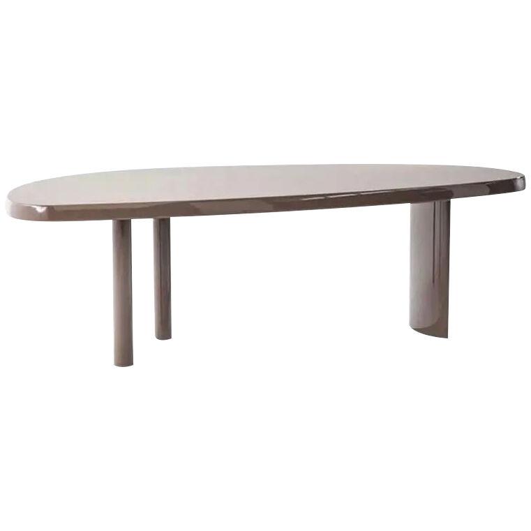 Charlotte Perriand Table En Forme Libre, Glacé Brown Lacquered Wood by Cassina
