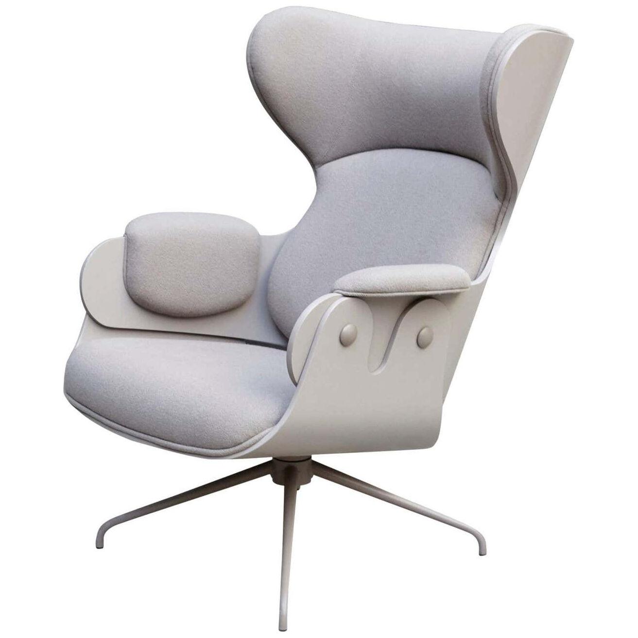 Jaime Hayon, Contemporary, Plywood Grey Upholstery Lounger Armchair