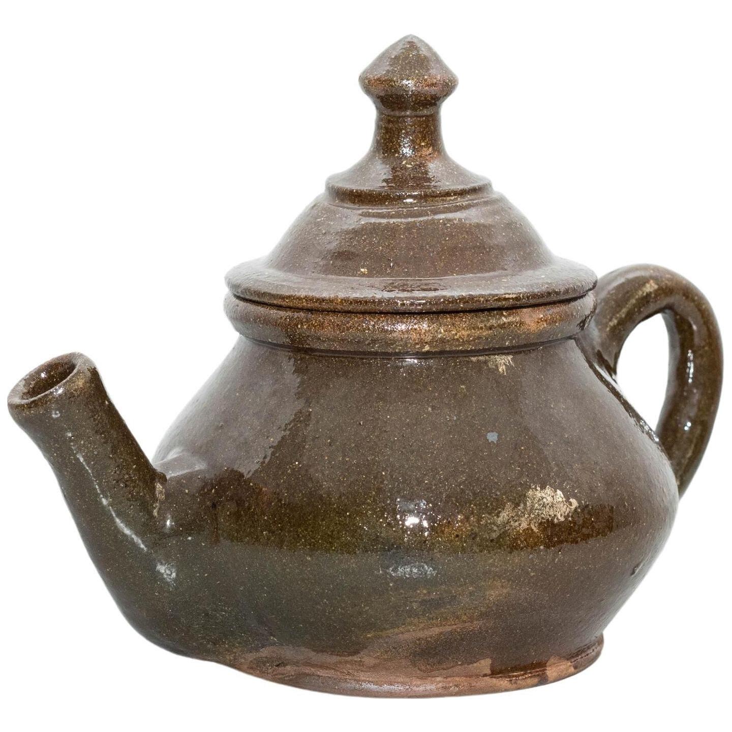 Early 20th Century French Country Ceramic Teapot