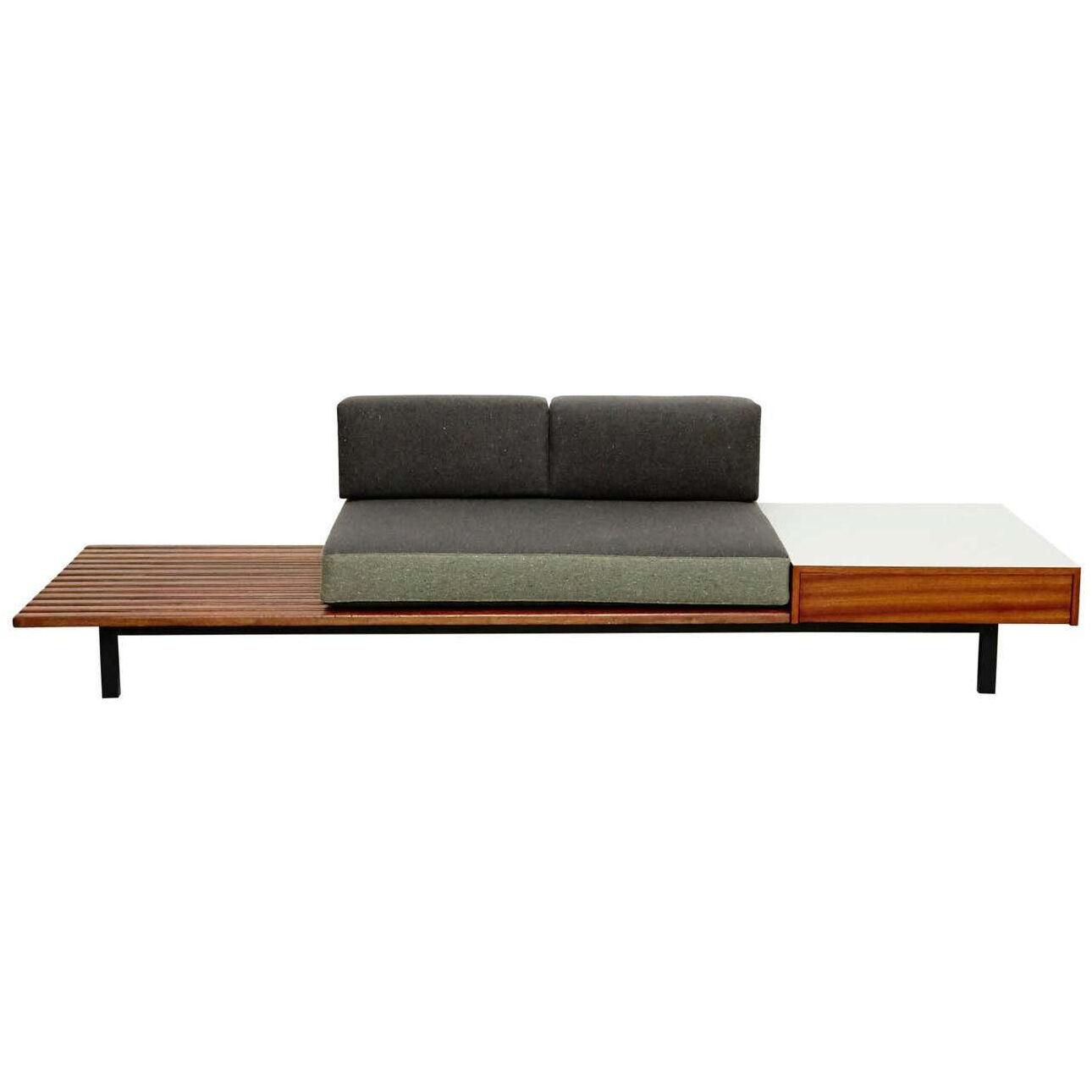 Charlotte Perriand Mid-Century Modern Wood Bench for Cansado circa 1958