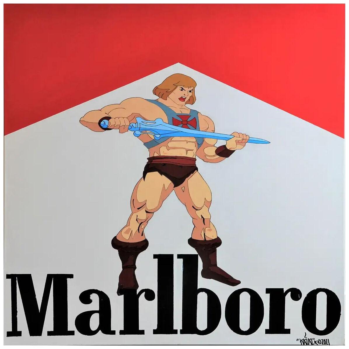 “David Before Battle” Marlboro Branding Inspired Pop Art Contemporary Painting