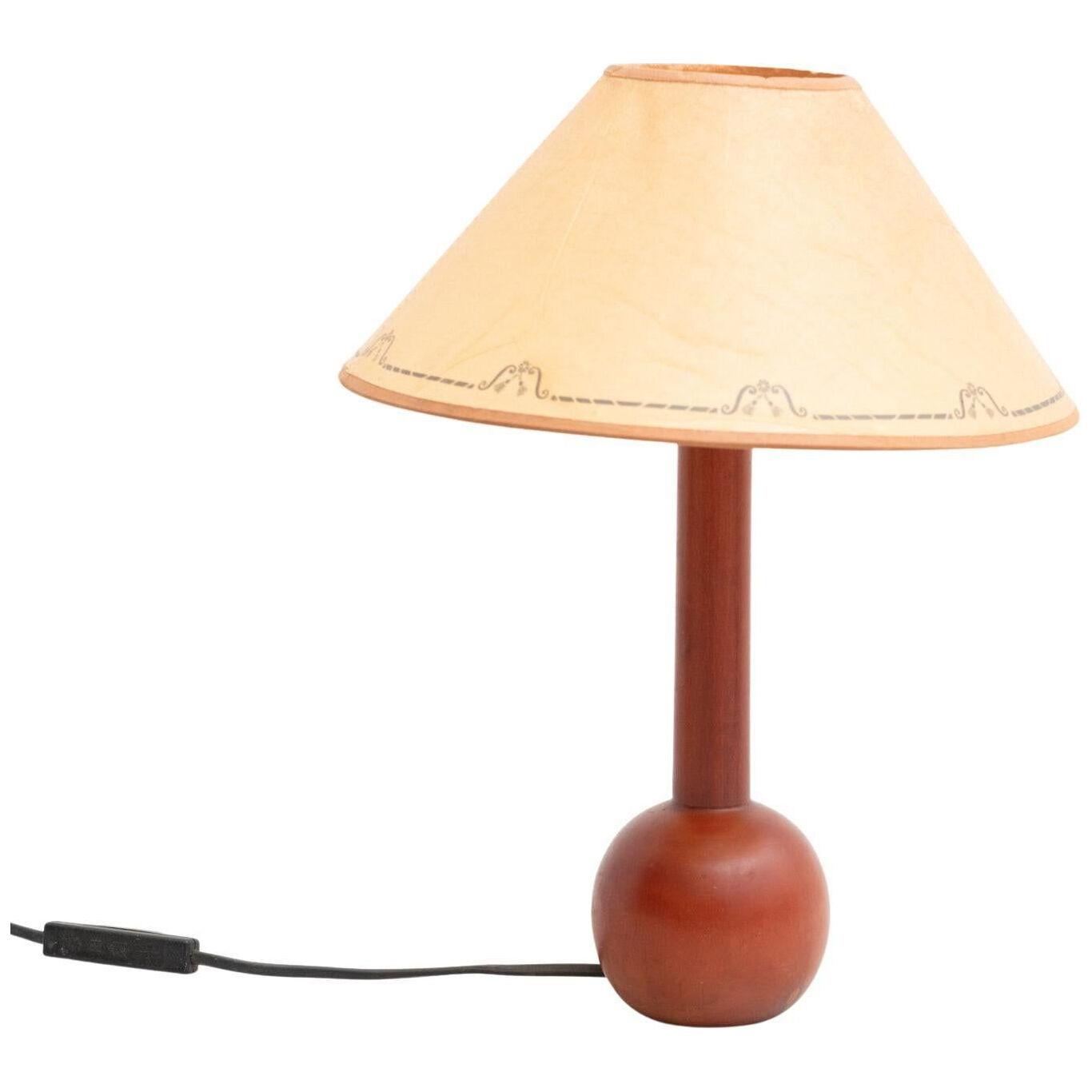 Early 20th Century Wood and Paper Table Lamp