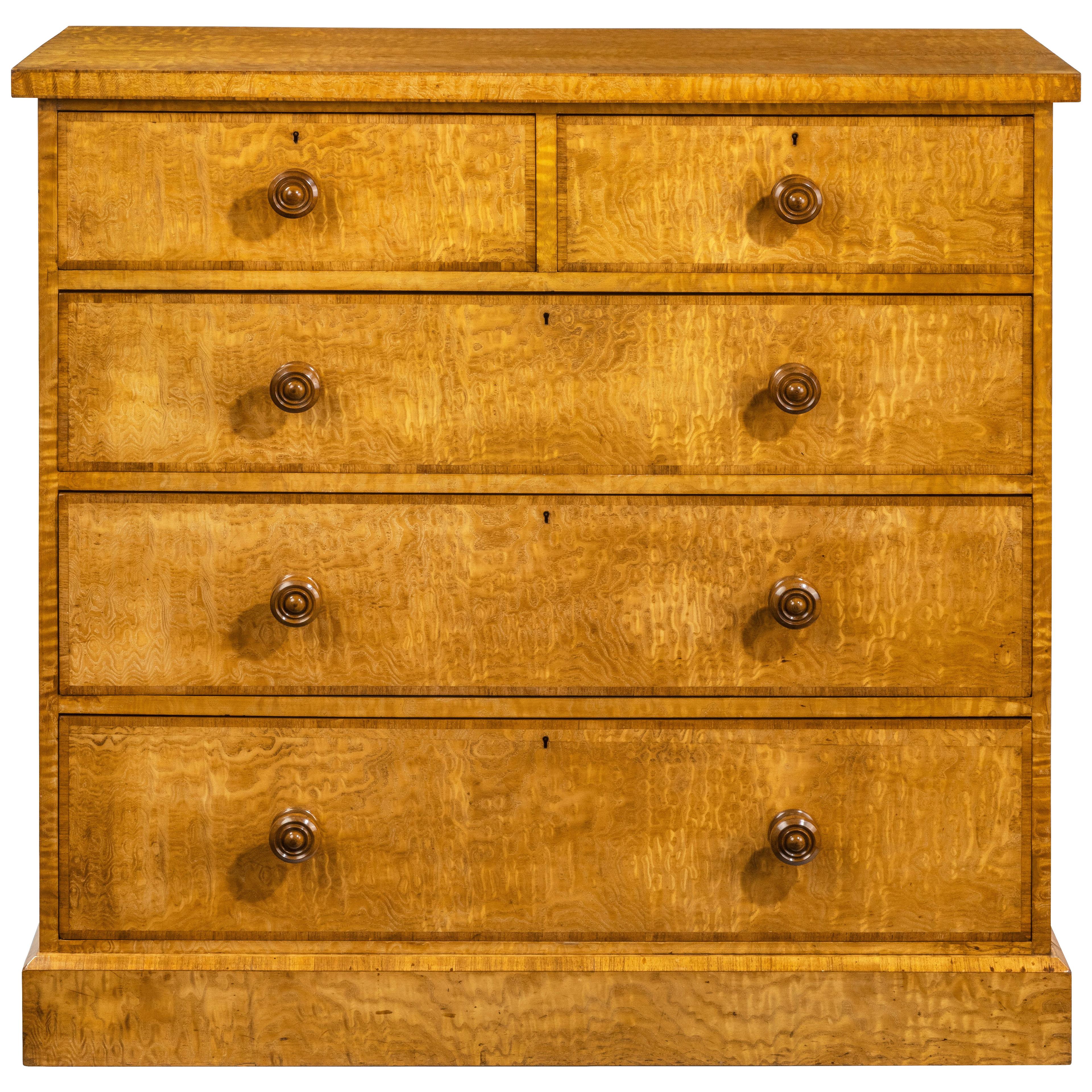 19th Century Hungarian Ash Chest of Drawers attributed to Holland and Sons