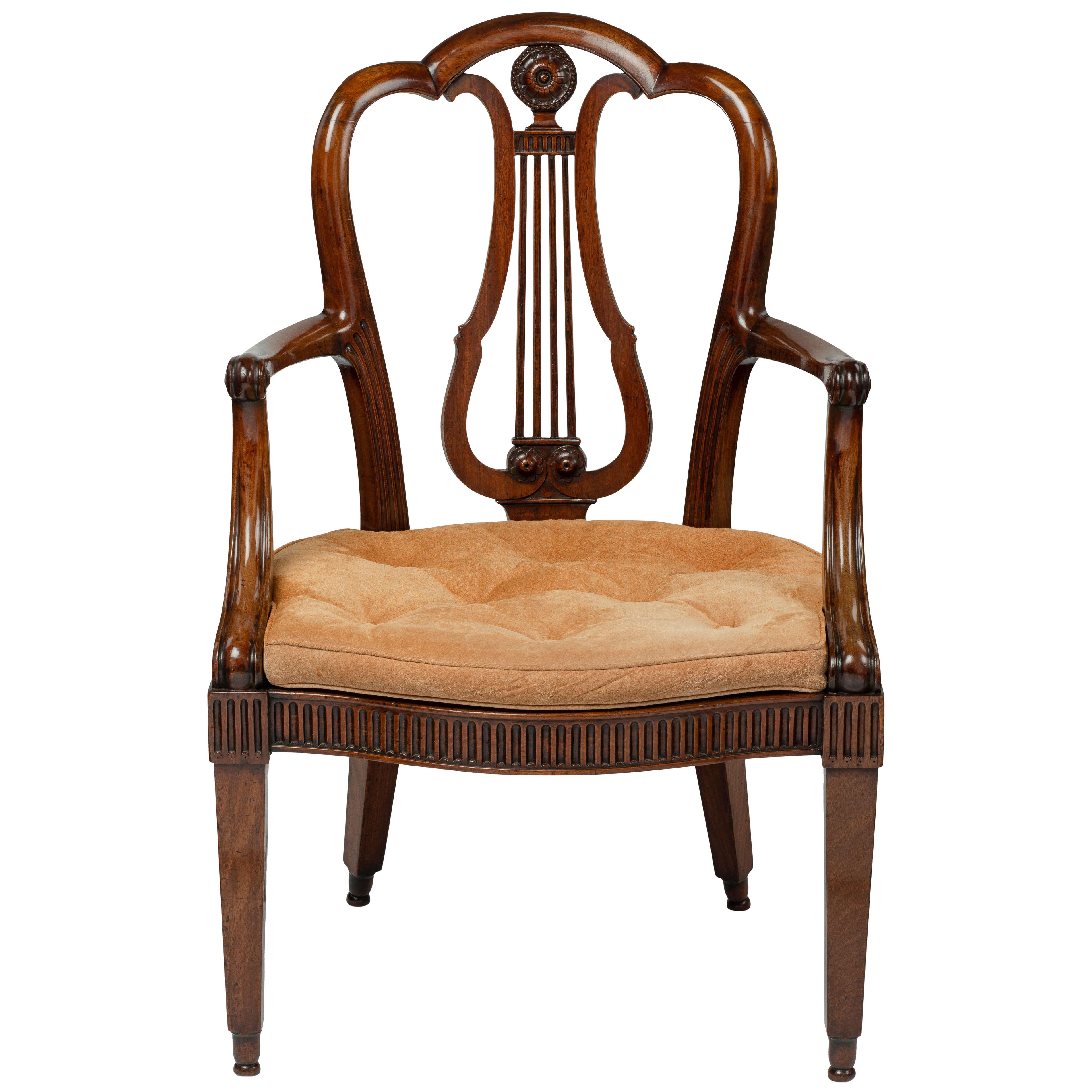 George III Carved Mahogany Armchair possibly by Linnell or Chippendale