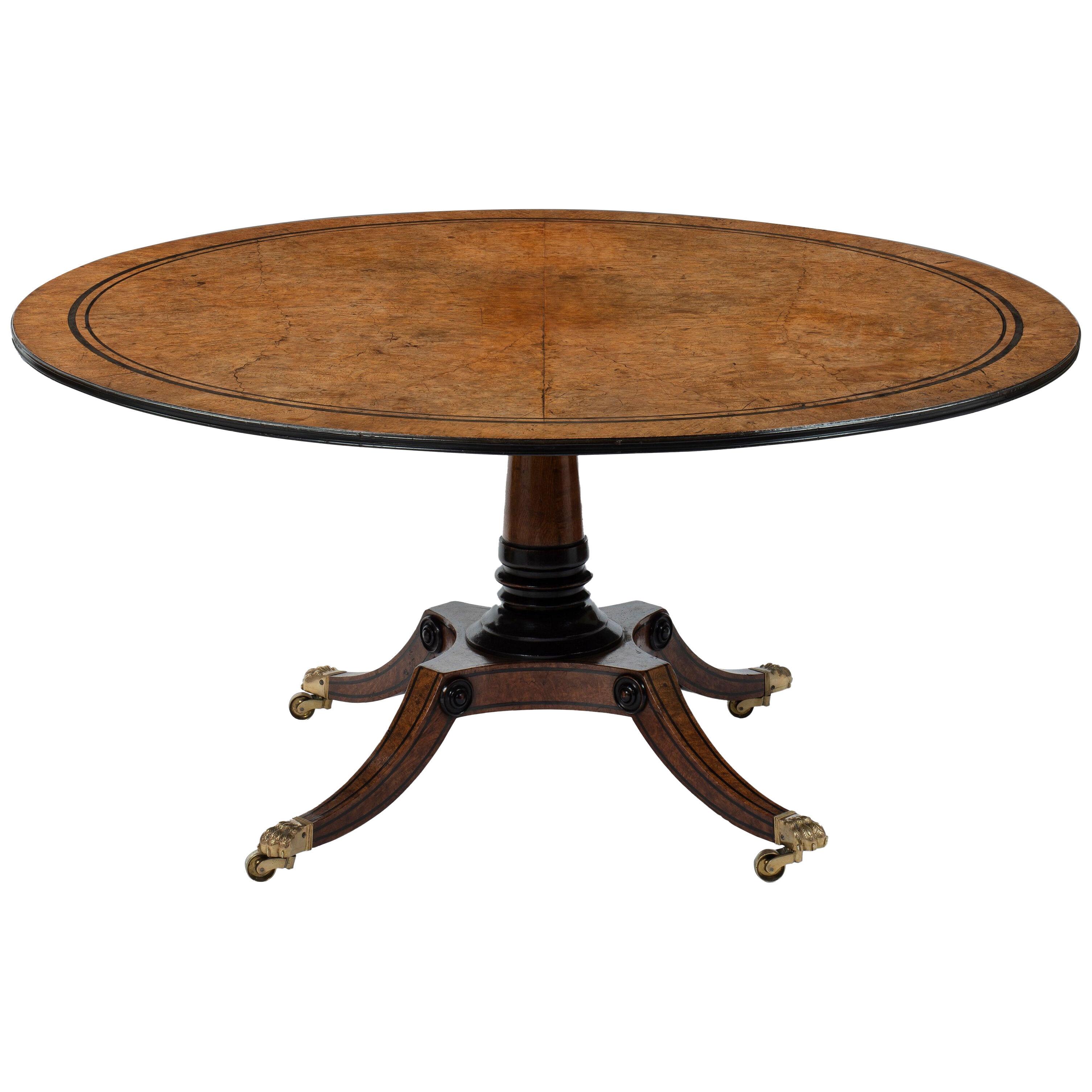 Regency Pollard Oak Centre Table attributed to George Bullock (c. 1782-1818)