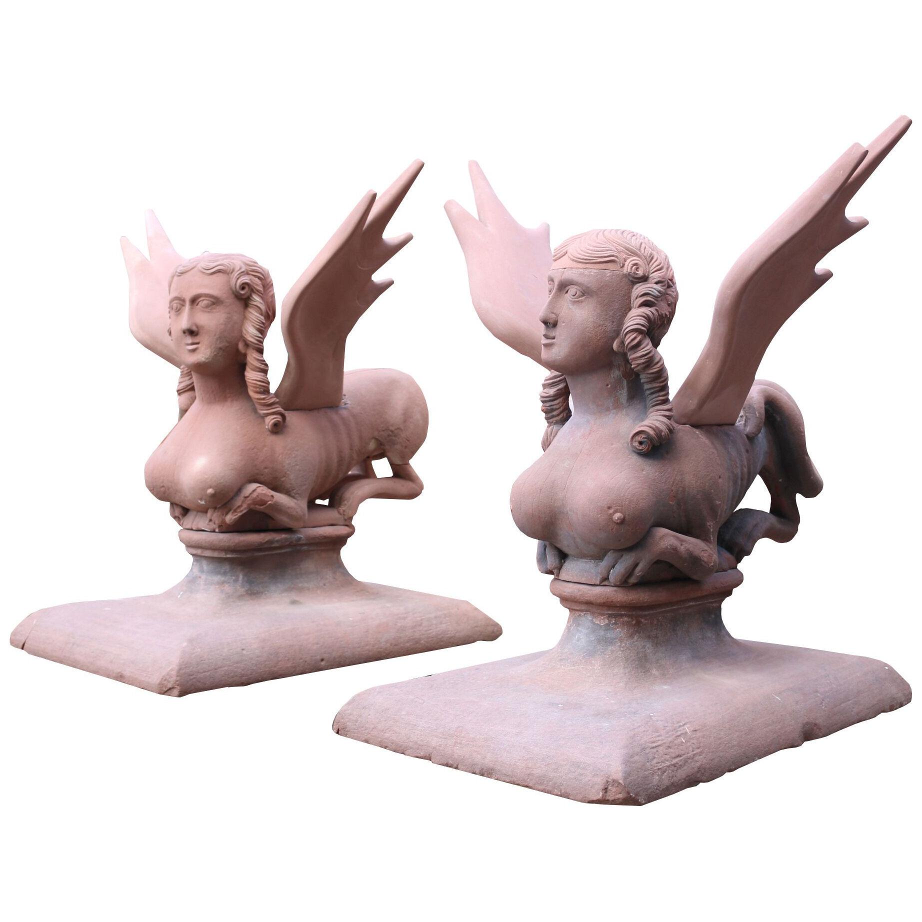 A Pair of Georgian Stone Sphinxes by James Gibbs