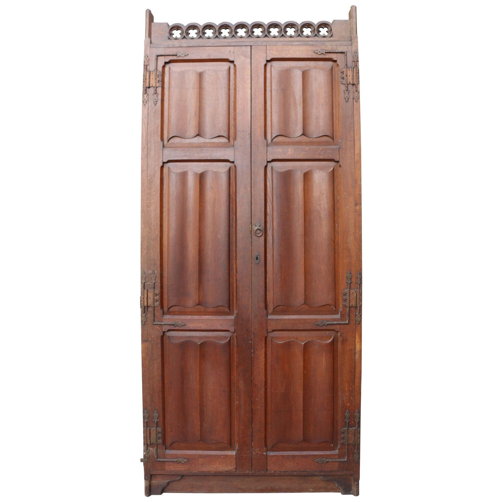 Set of Antique Oak Panelled Doors with Frame