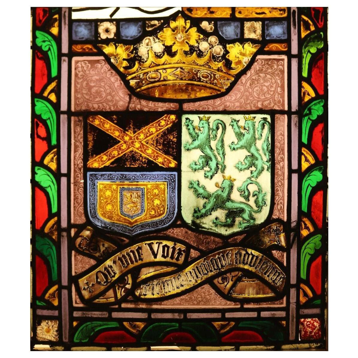 A Reclaimed Stained Glass Armorial Window