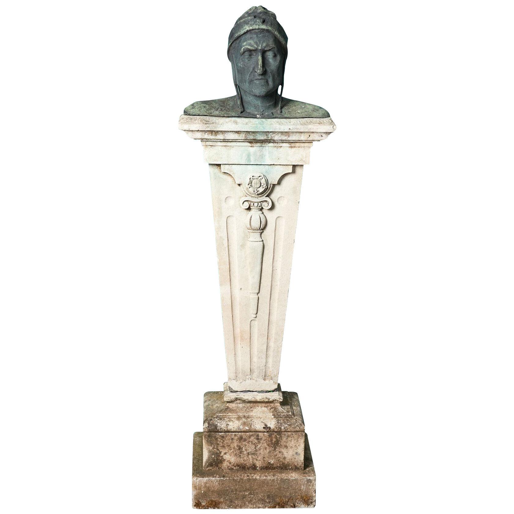 Antique Bronze Bust of Dante