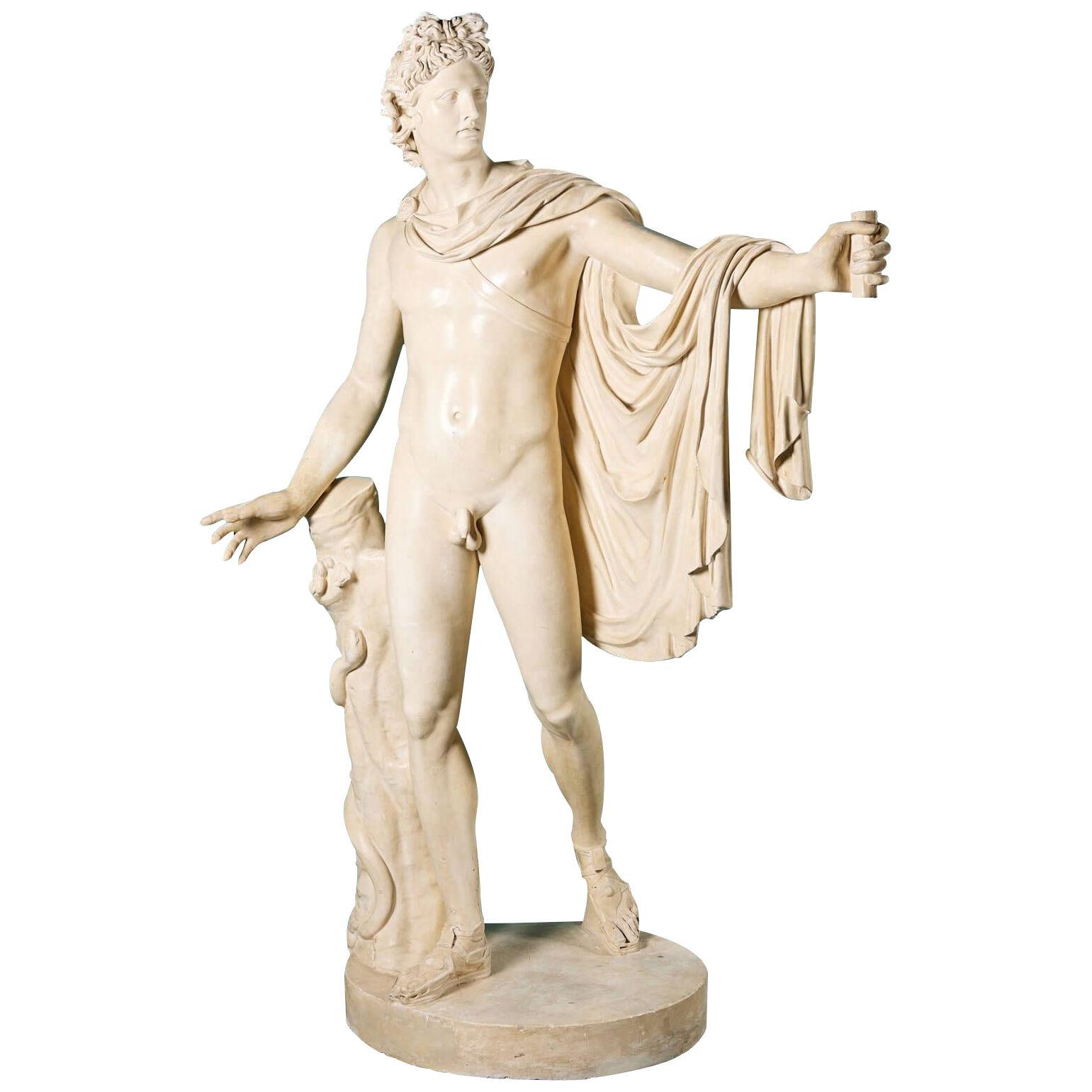 Full Size Antique Plaster Statue of ‘The Apollo Belvedere’