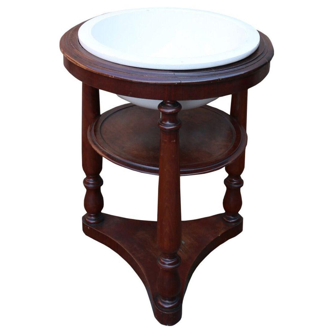 An Antique Sink or Basin with Mahogany Stand