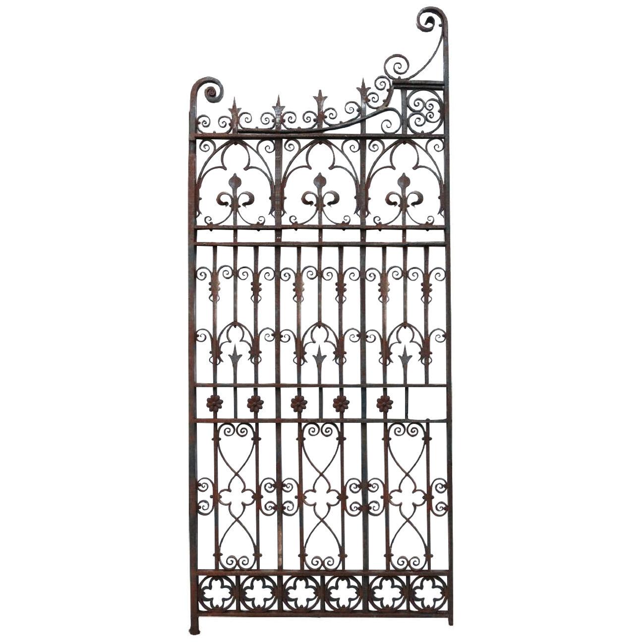 An Antique English Wrought Iron Garden Gate