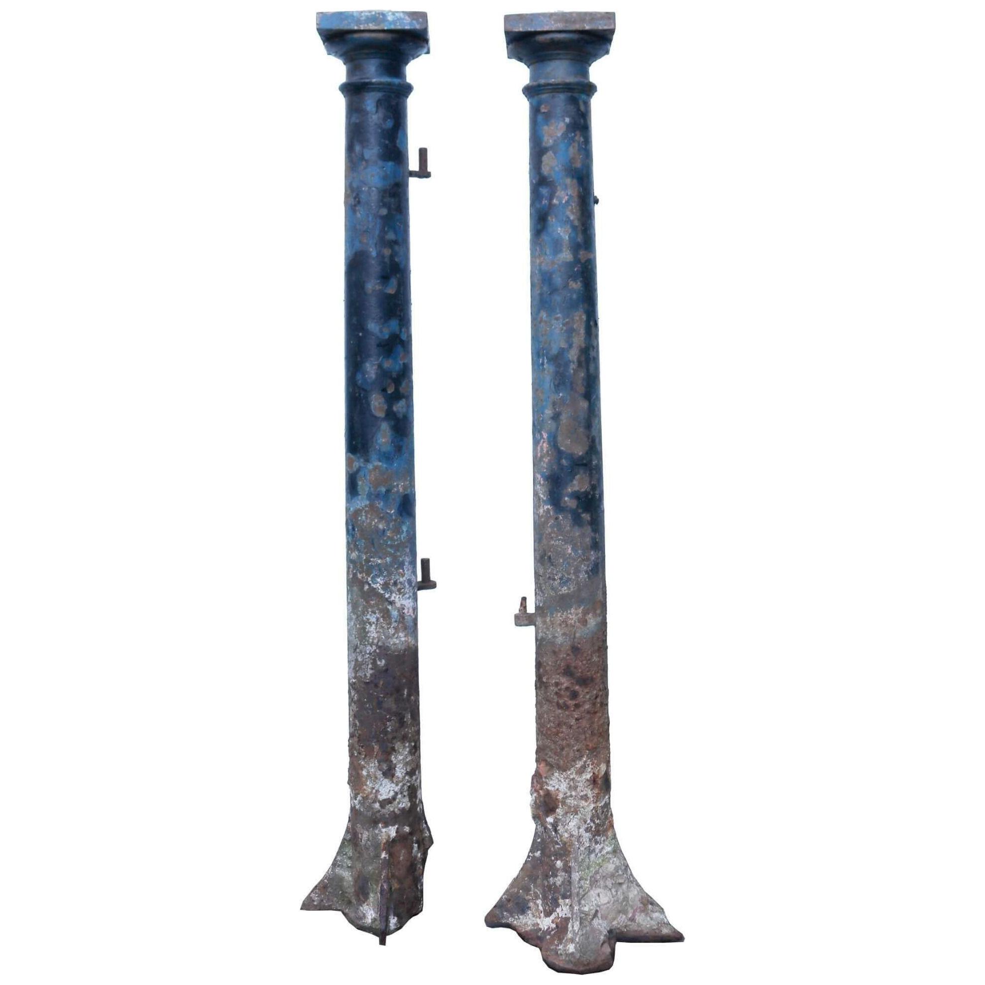 Pair of Antique Cast Iron Gate Posts