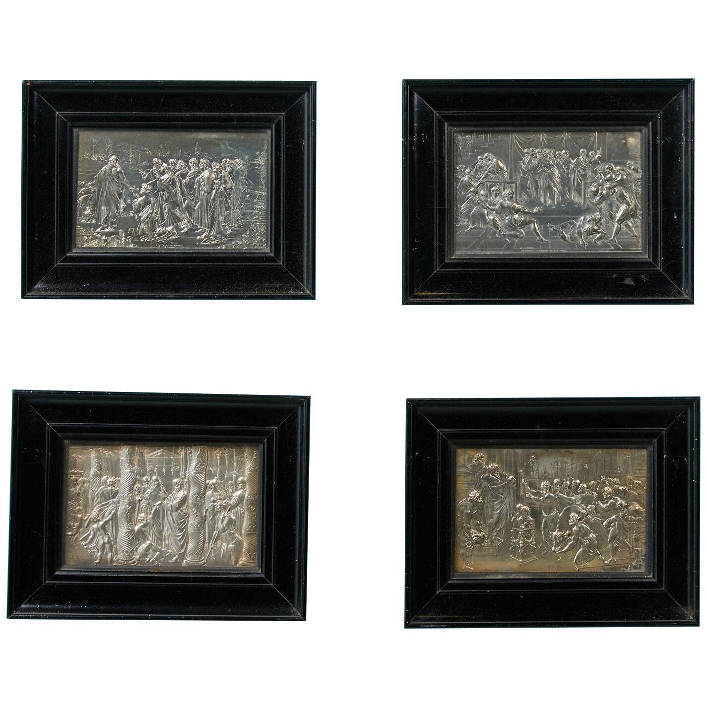 Set of 7 Silver Plate Framed Raphael Cartoons