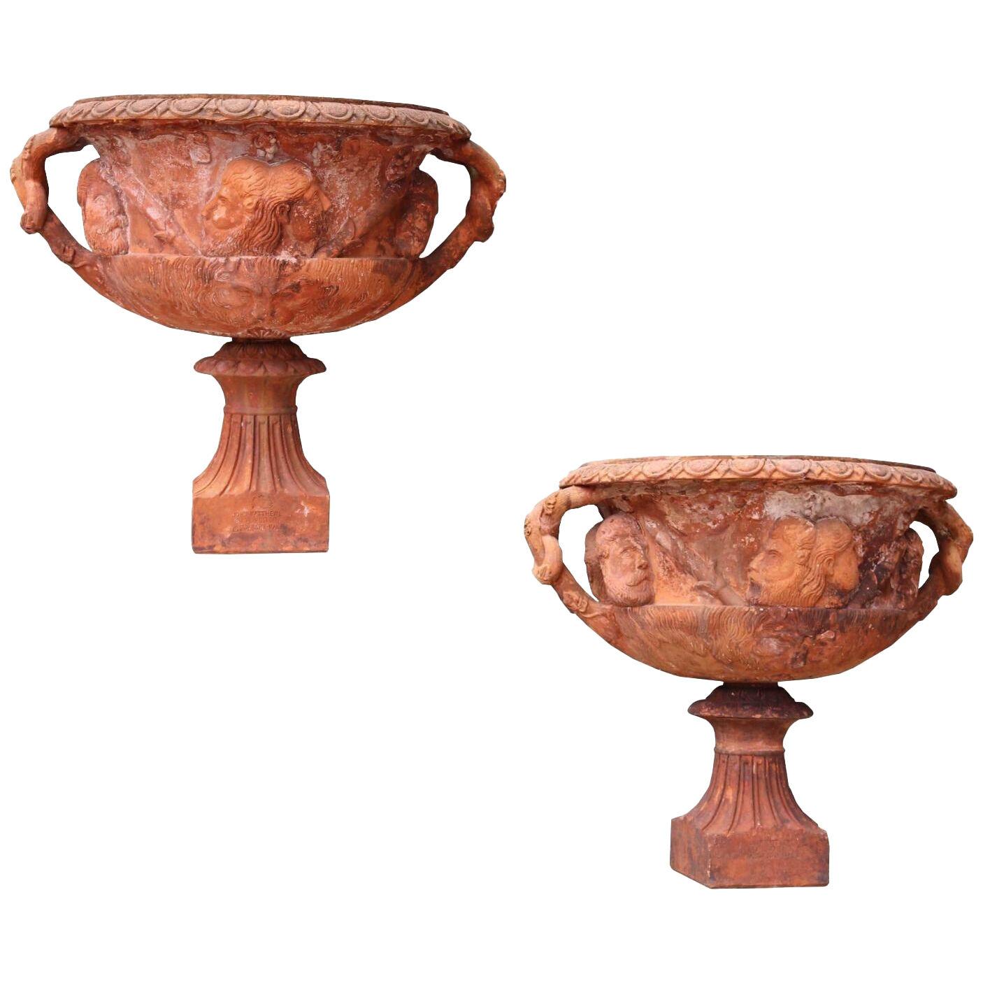A Pair of Antique John Matthews Terracotta Vases