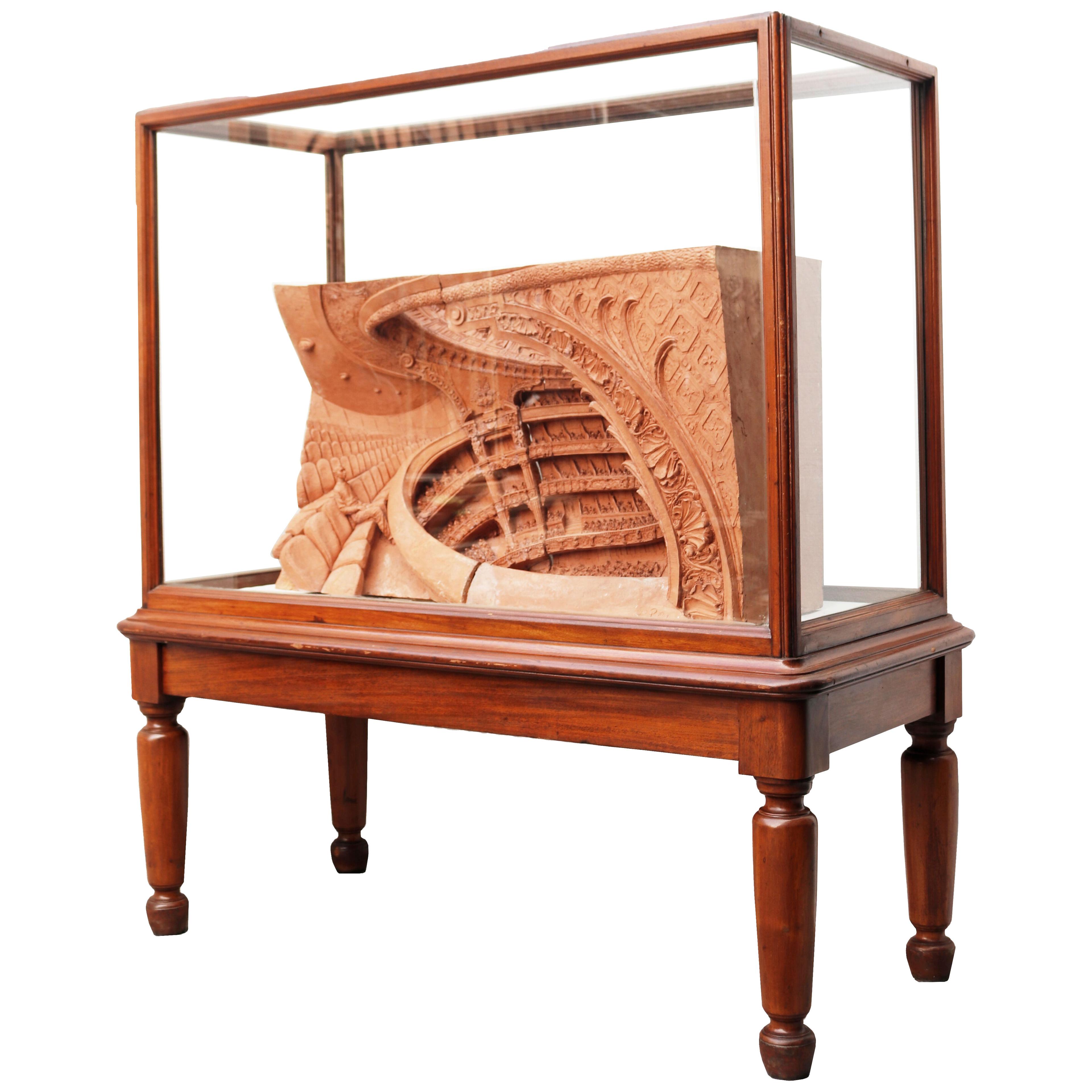 Antique Mahogany Glazed Museum Display Cabinets