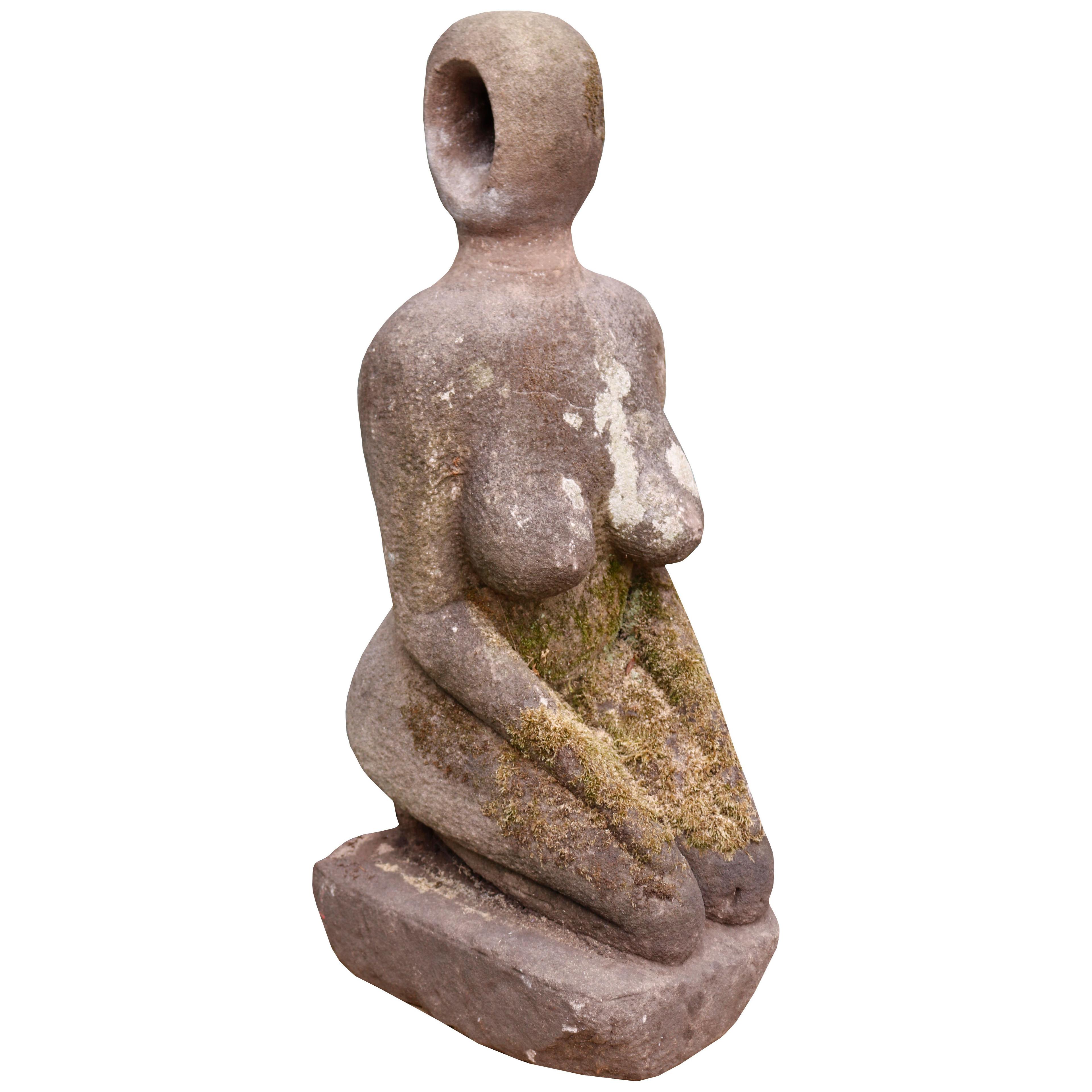 Abstract Stone Sculpture of a Female Form