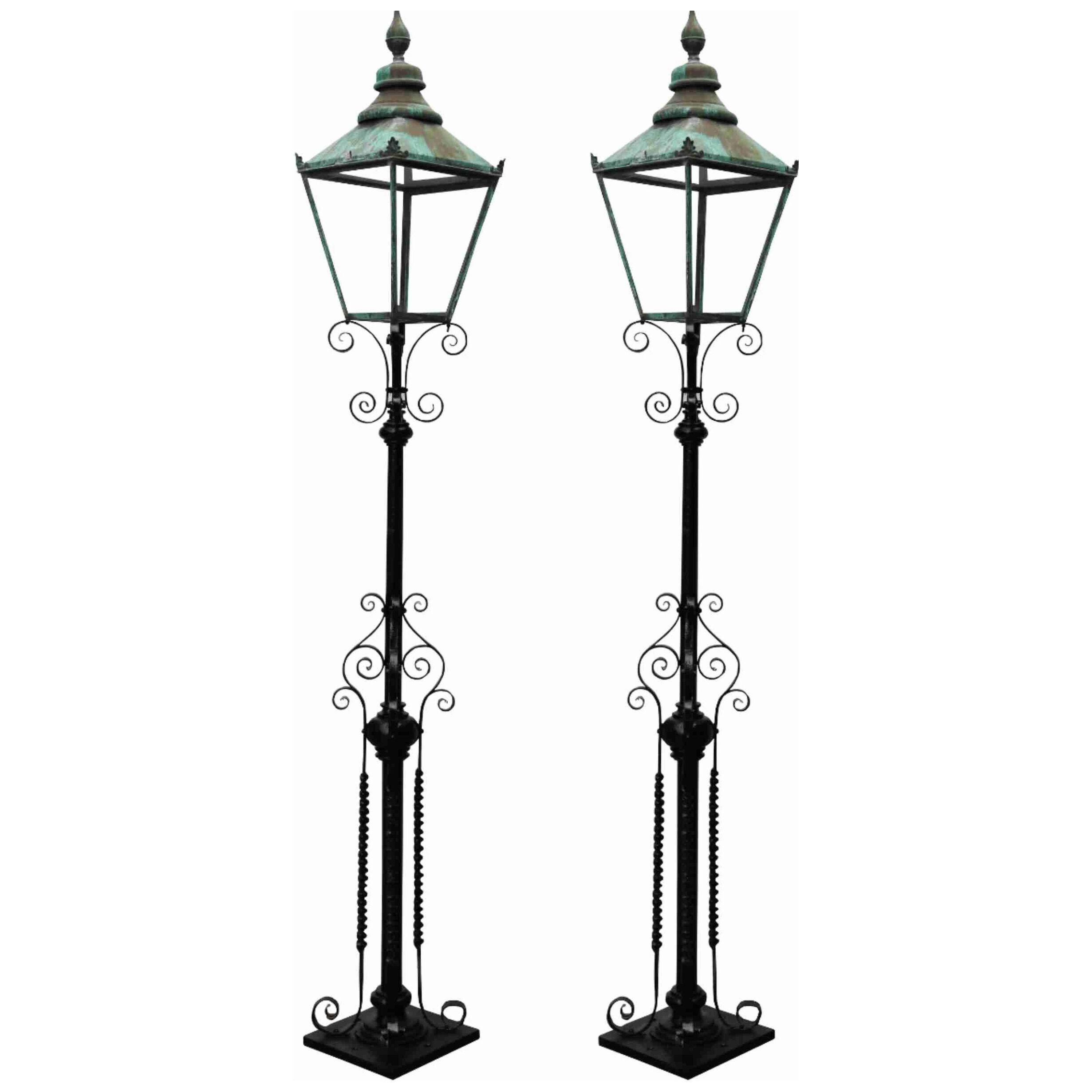 A Pair of Antique Reclaimed Victorian Lamp Posts
