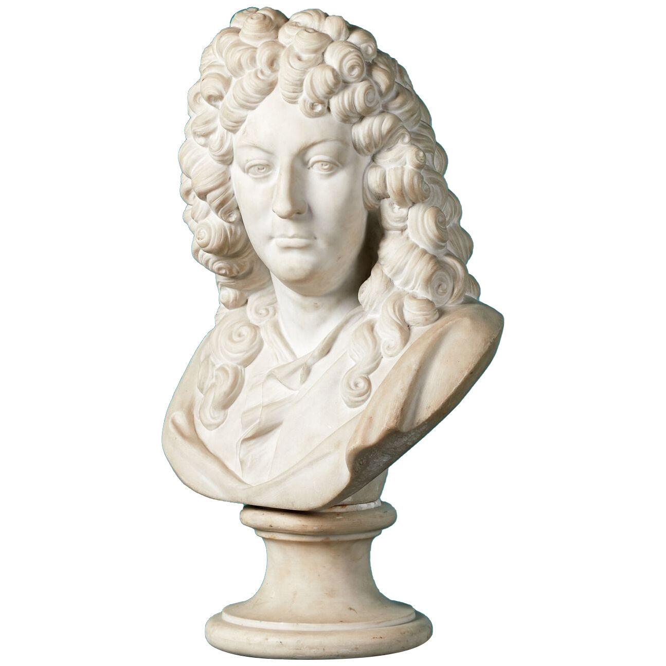 Antique Marble Bust Signed Houdon