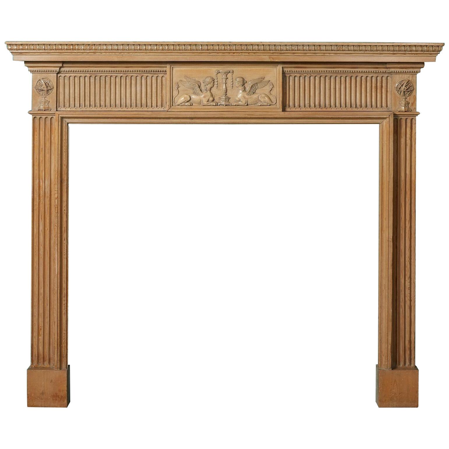 Antique English Neoclassical Style Fireplace