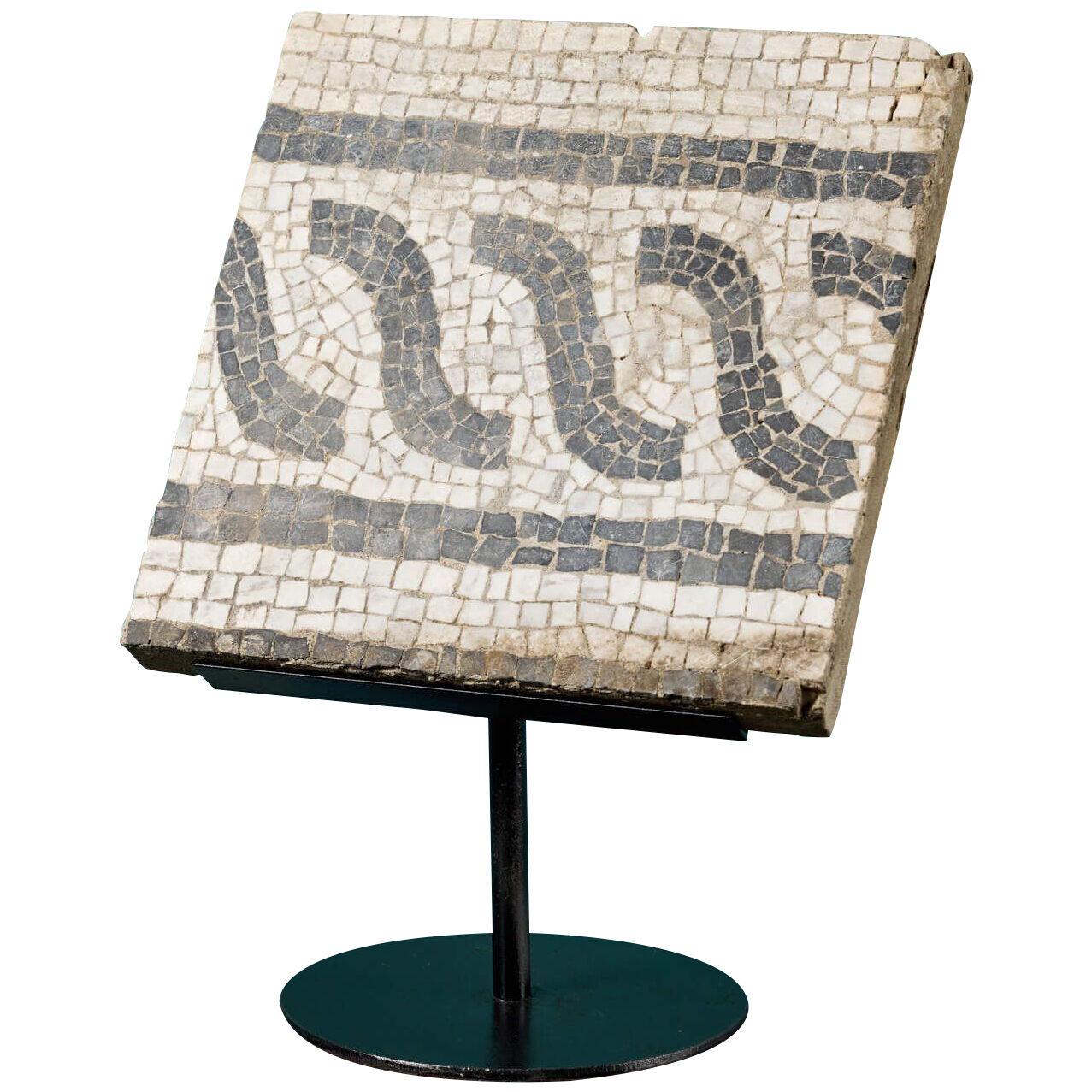 Antique Mosaic Fragment on Stand