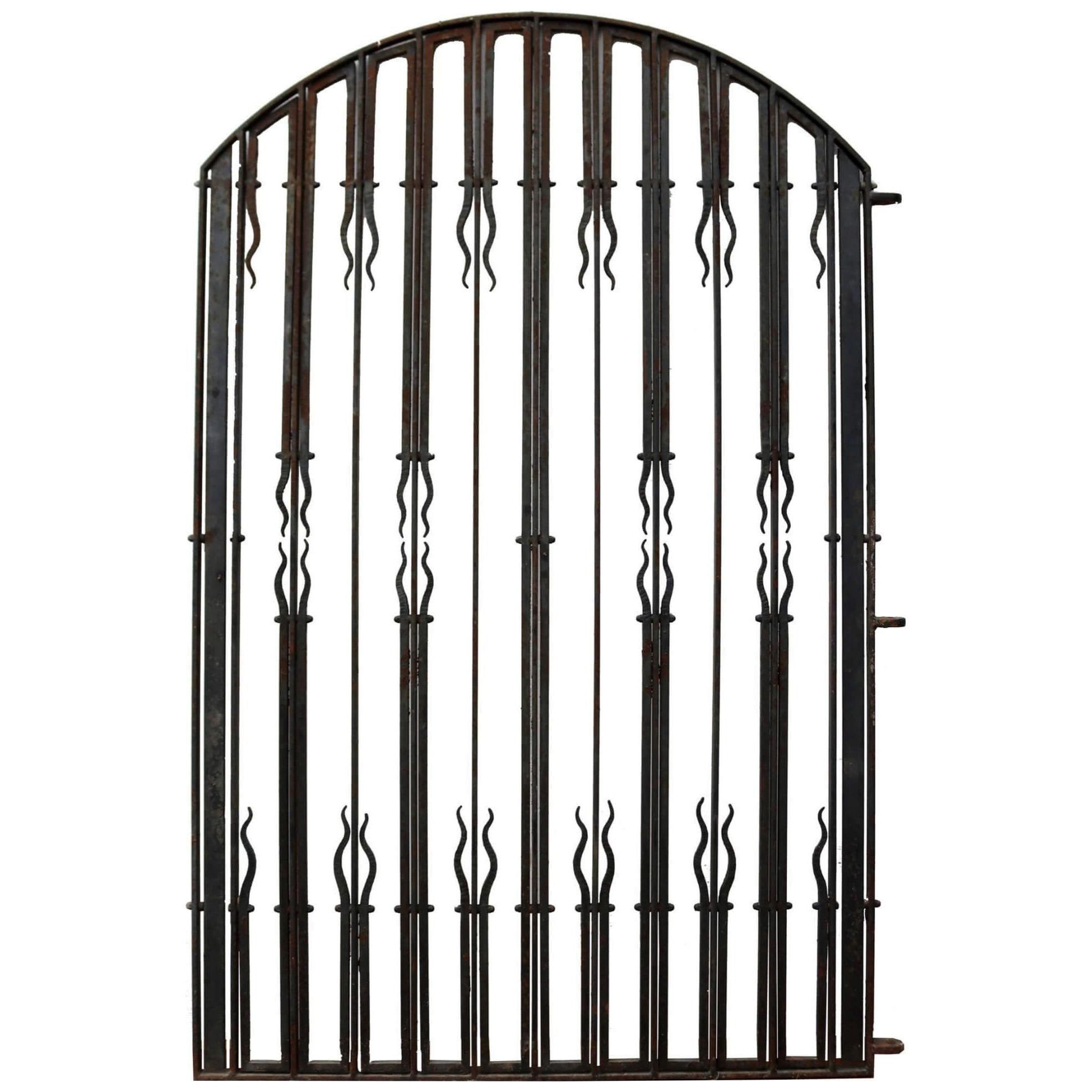 Large Reclaimed Arched Wrought Iron Garden Gate
