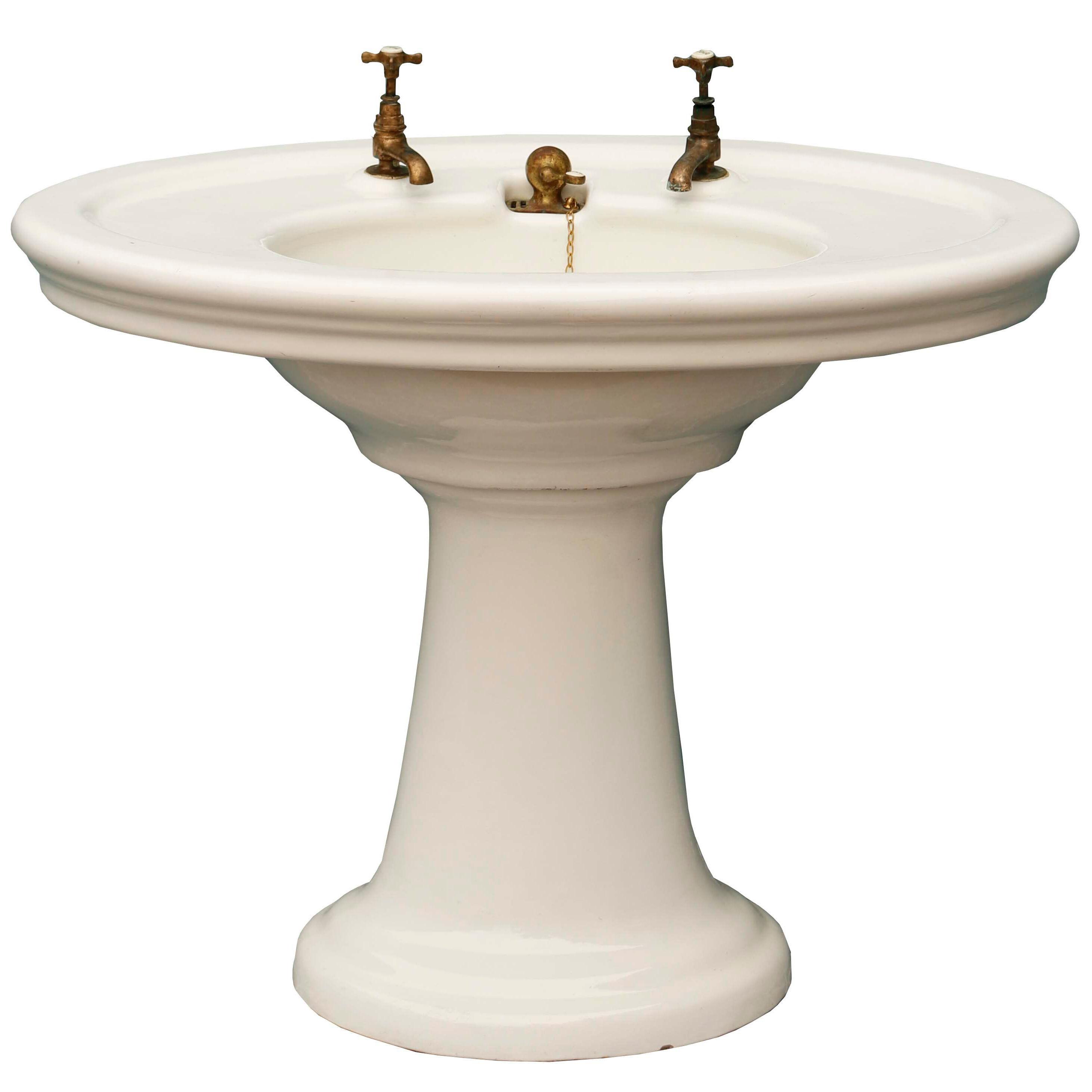 Antique Oval Shaped Pedestal Sink